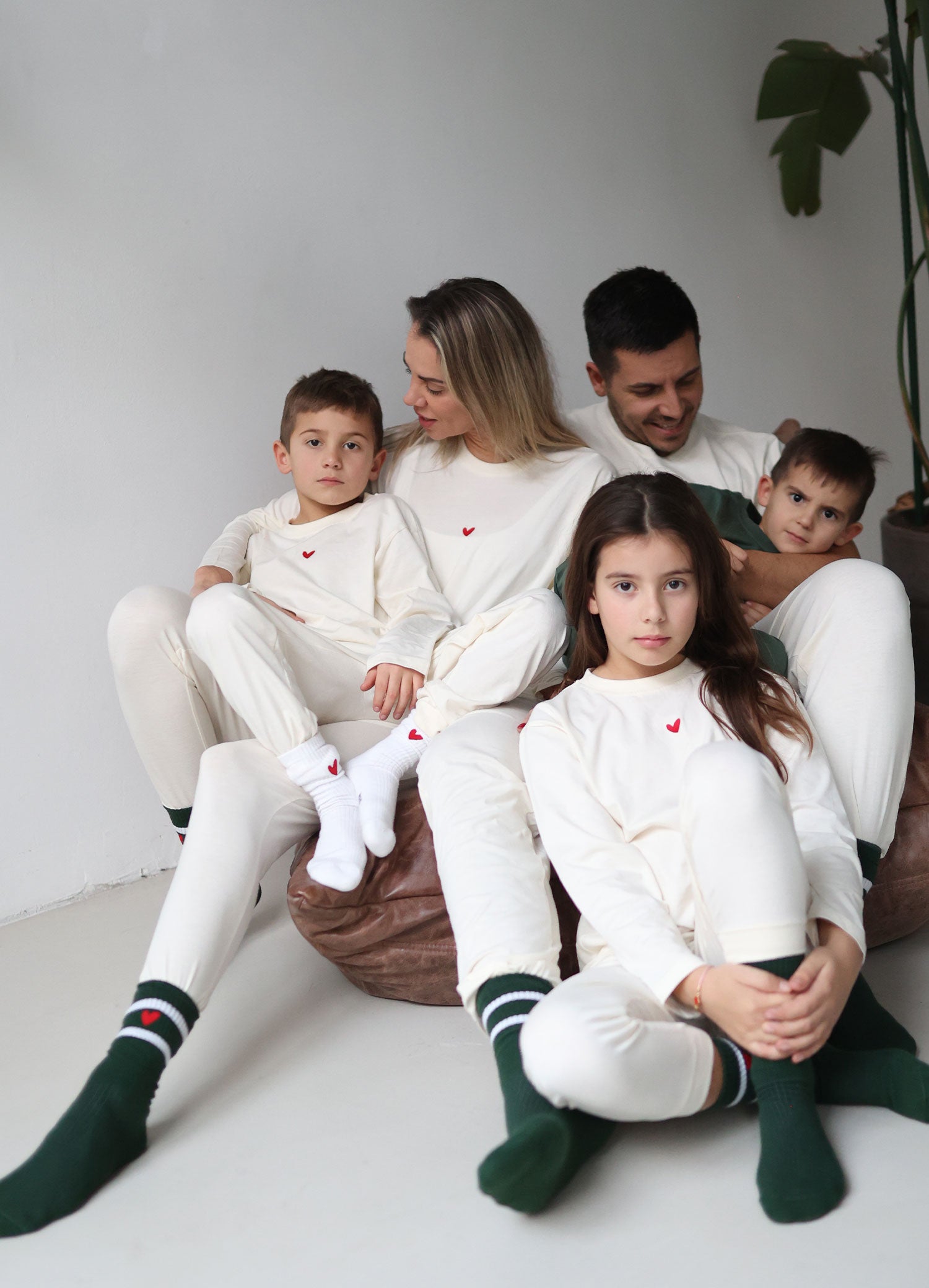 Herren Pyjama aus Baumwolle mit Herz Logo