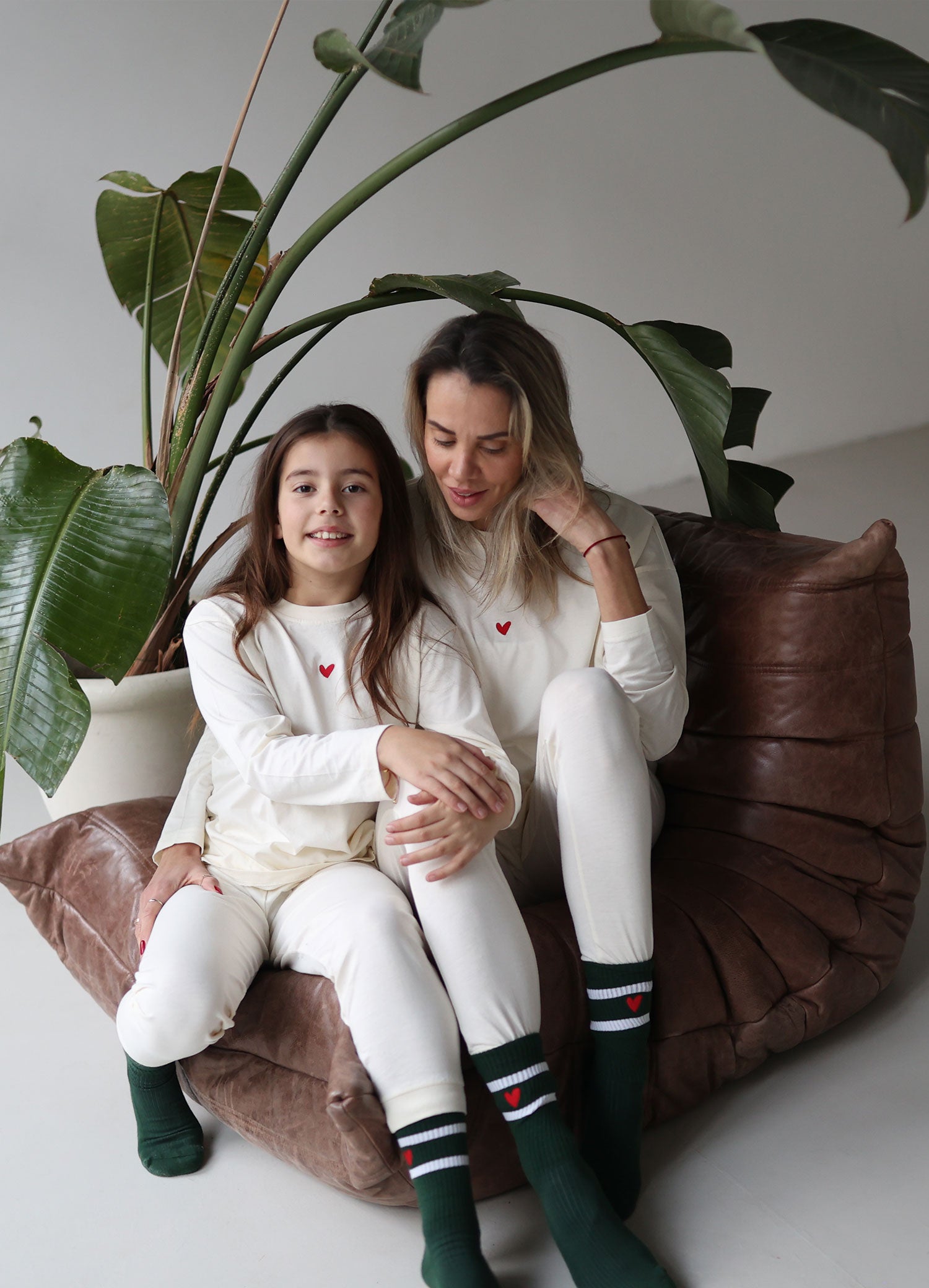 Herren Pyjama aus Baumwolle mit Herz Logo