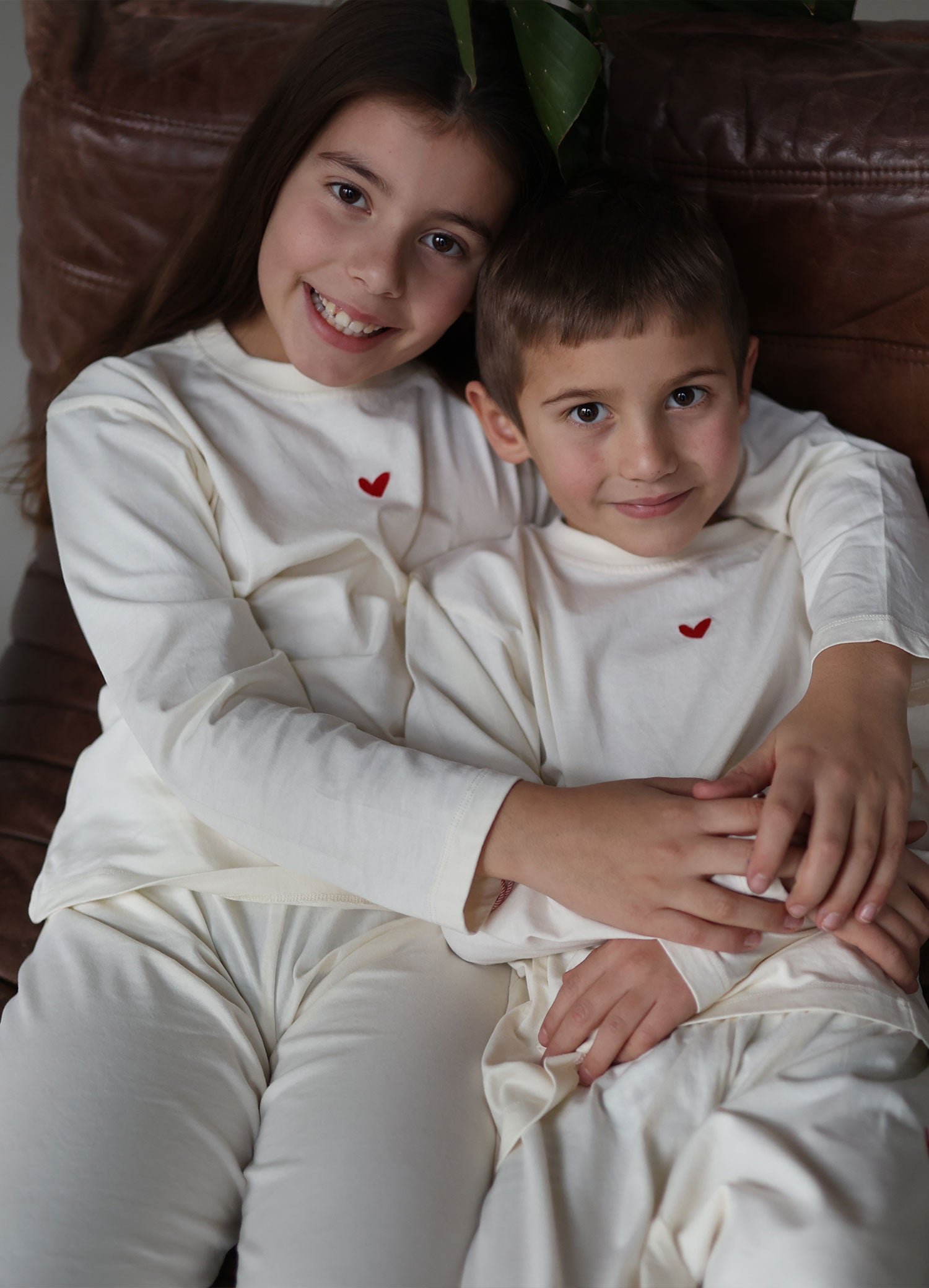 Herren Pyjama aus Baumwolle mit Herz Logo