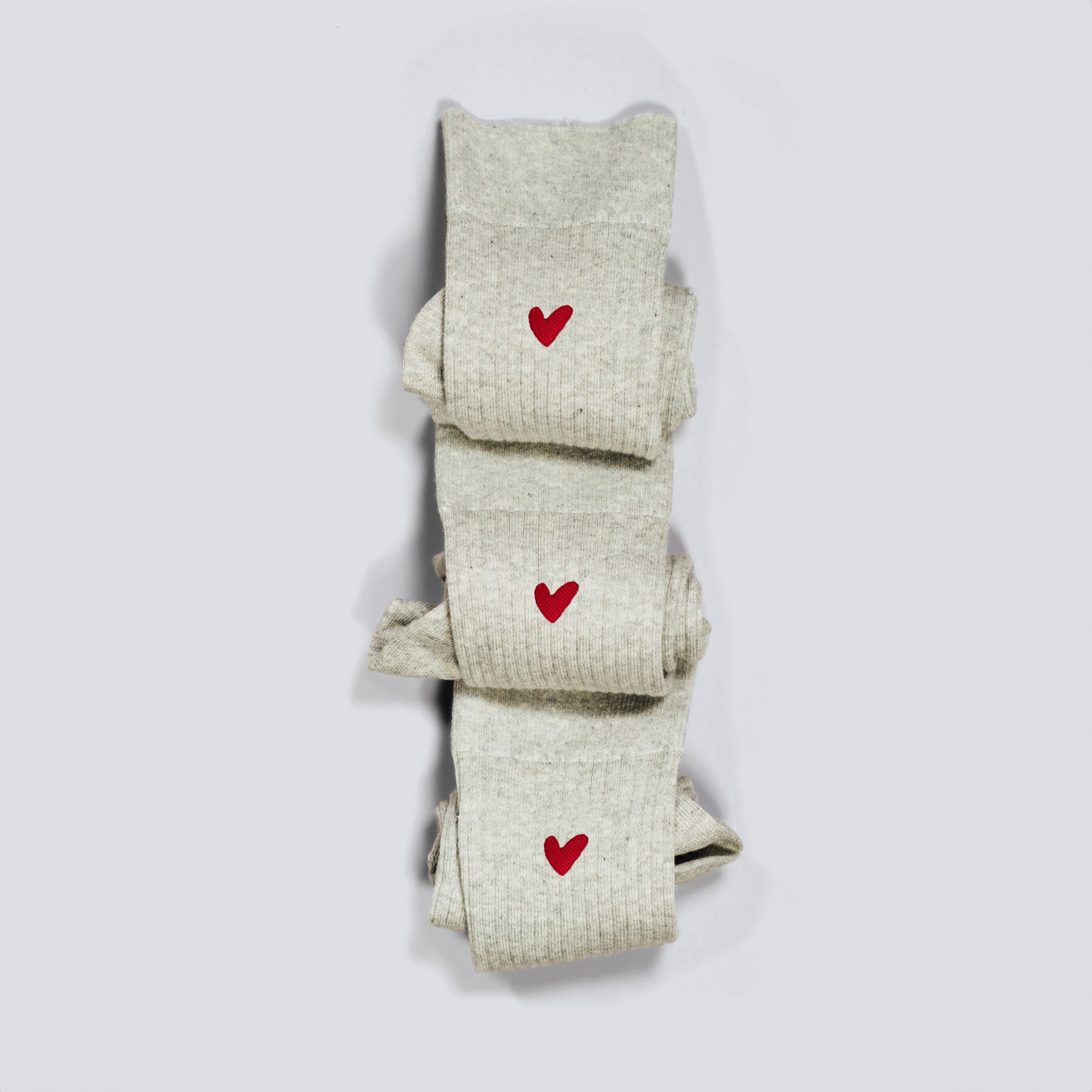 Gerippte Socken aus Baumwolle mit Herz Logo 3er Pack