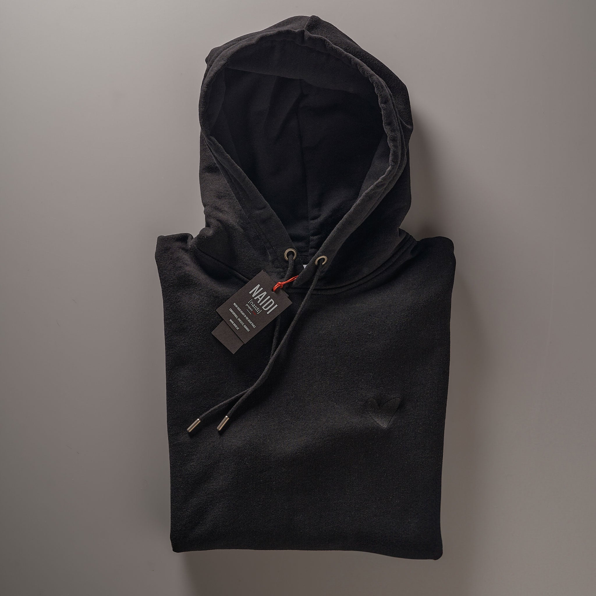 Hoodie mit Ton in Ton Herz Logo