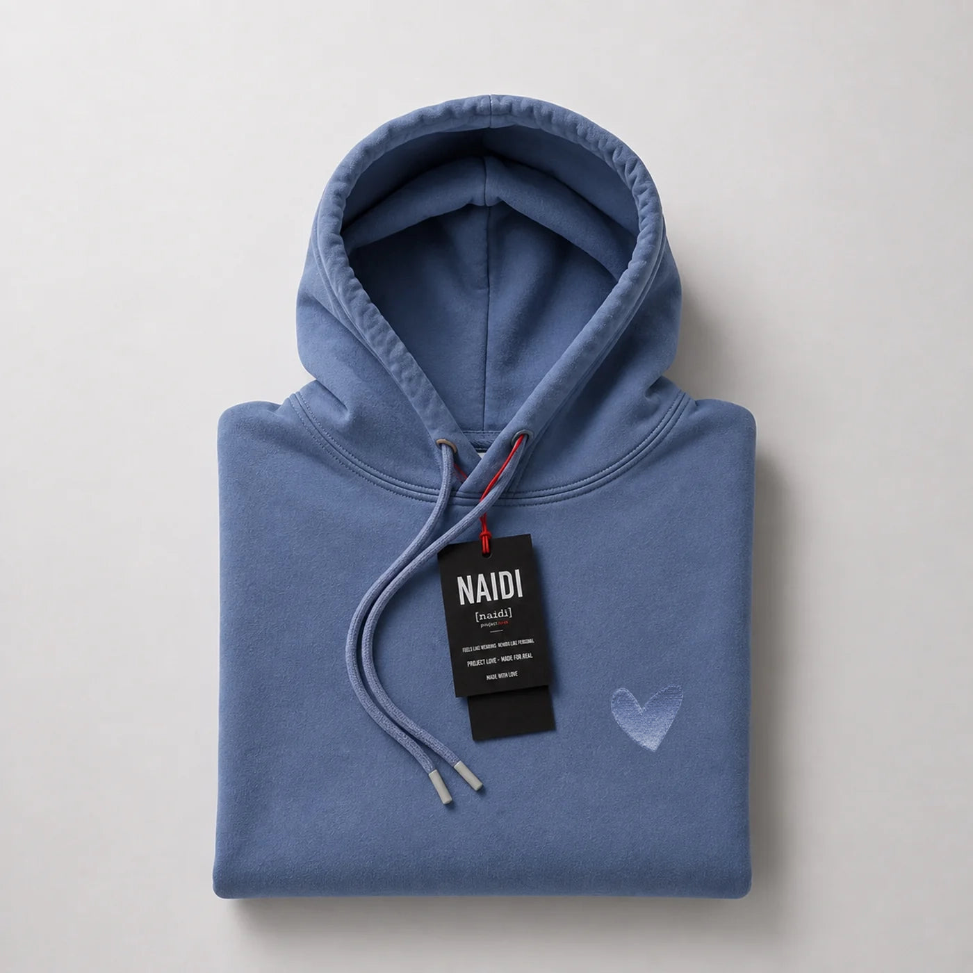 Stone Washed Hoodie mit Herz Logo Tonal (limitiert)