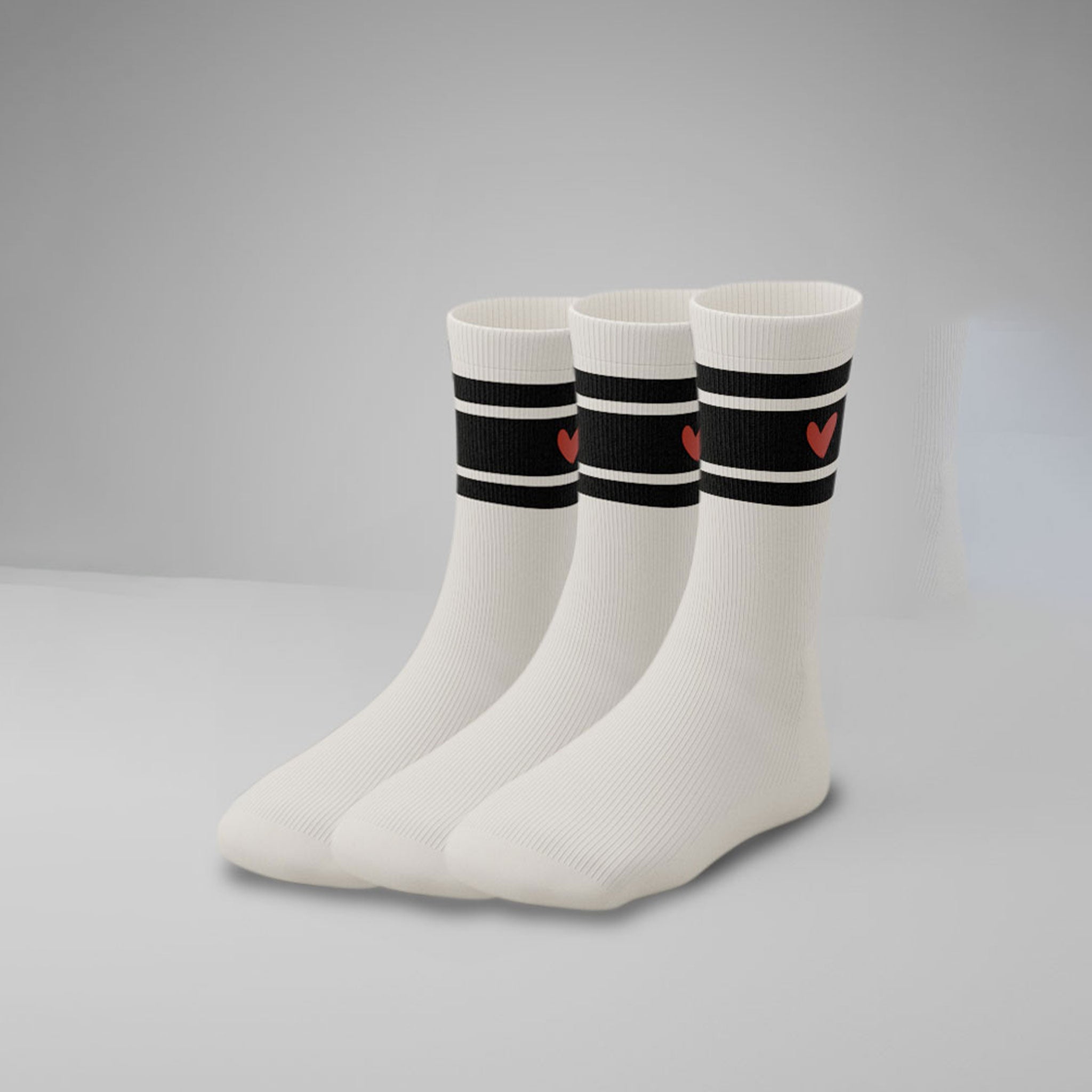 Gerippte Socken mit Logo 3er Pack