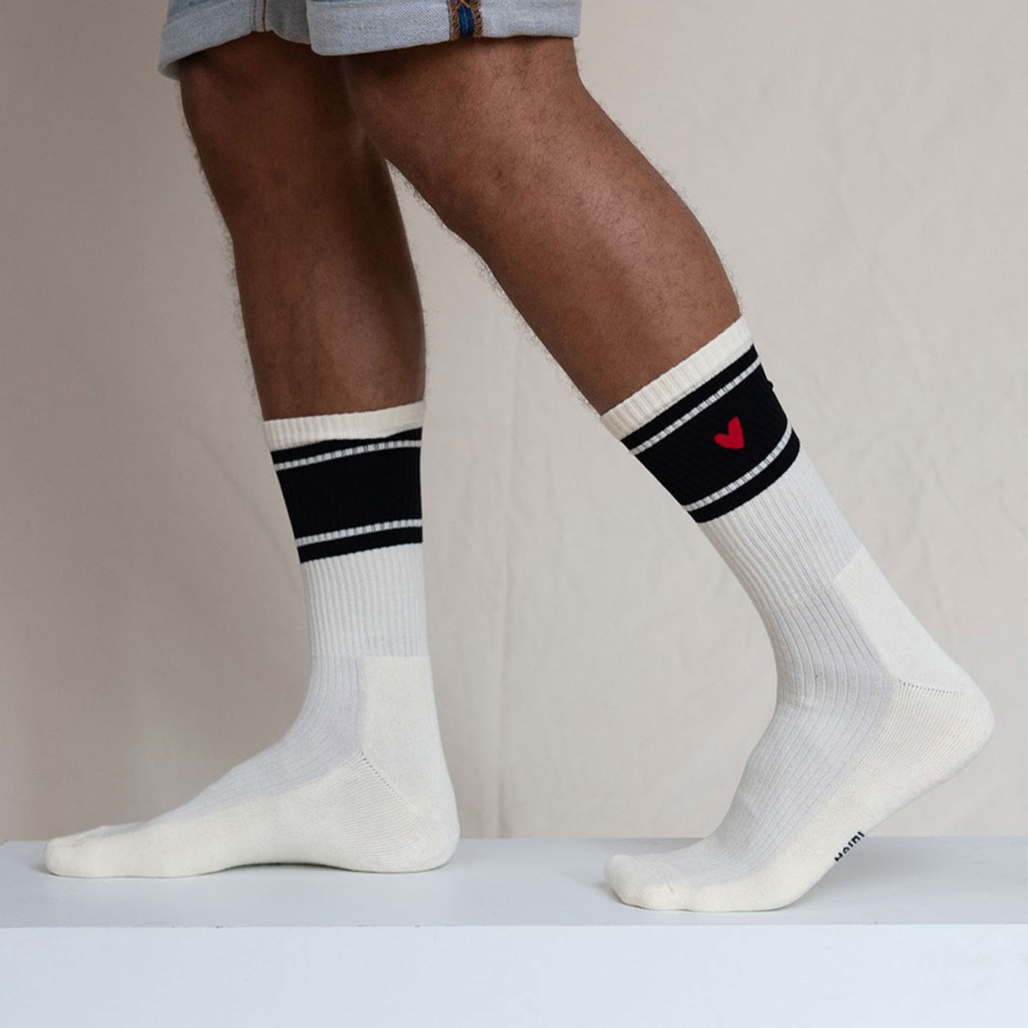 Gerippte Socken mit Logo 3er Pack