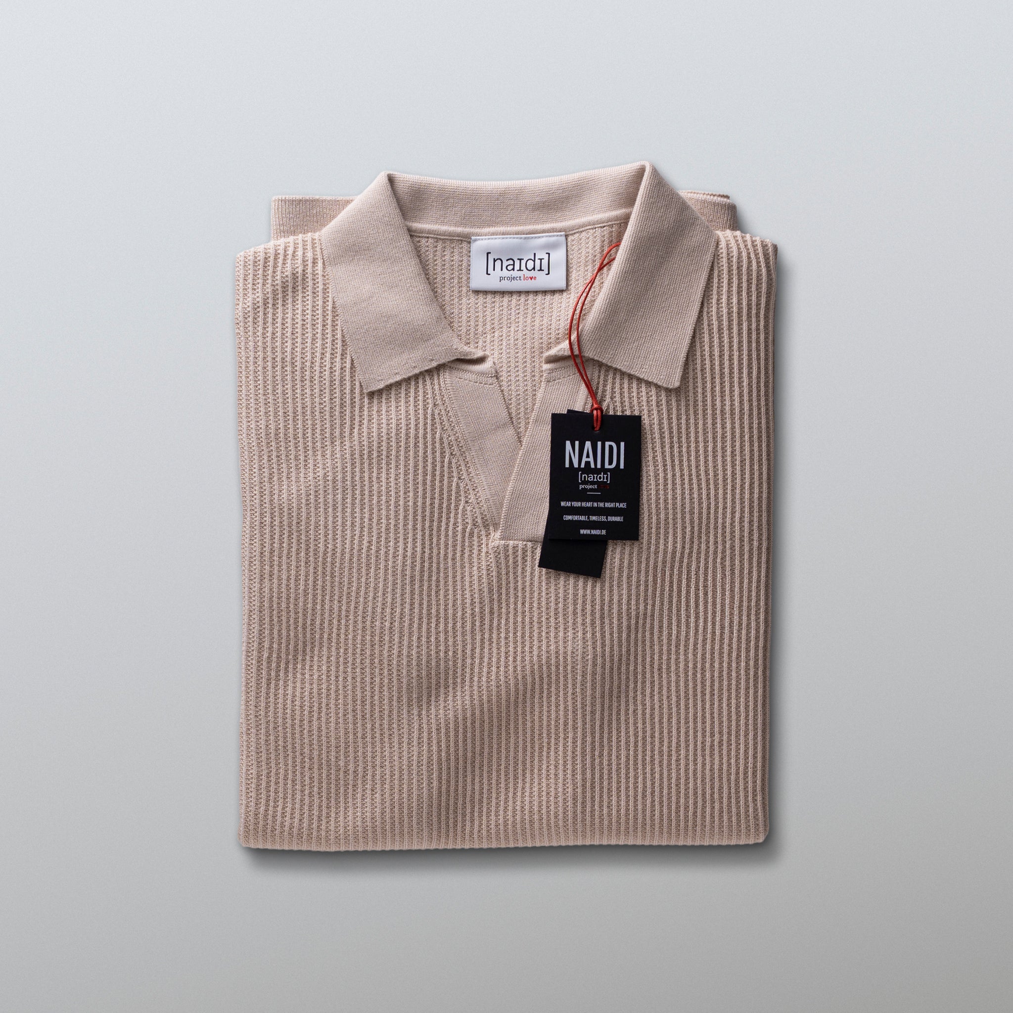 Strick-Poloshirt aus 100% Bio-Baumwolle ohne Logo