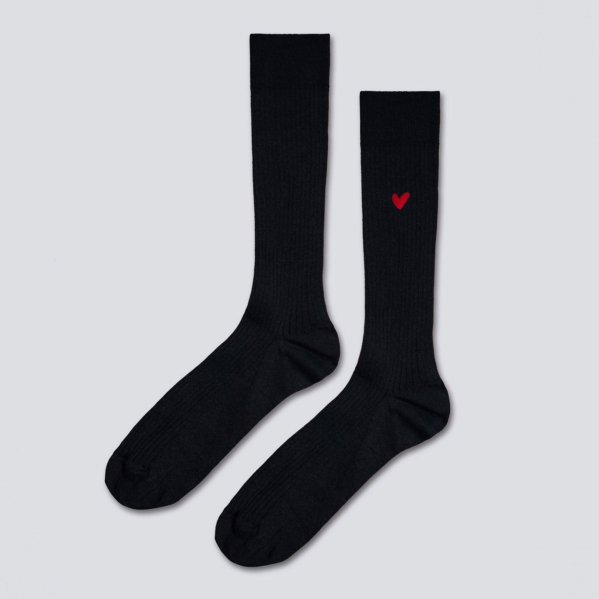 Gerippte Socken aus Baumwolle mit Herz Logo