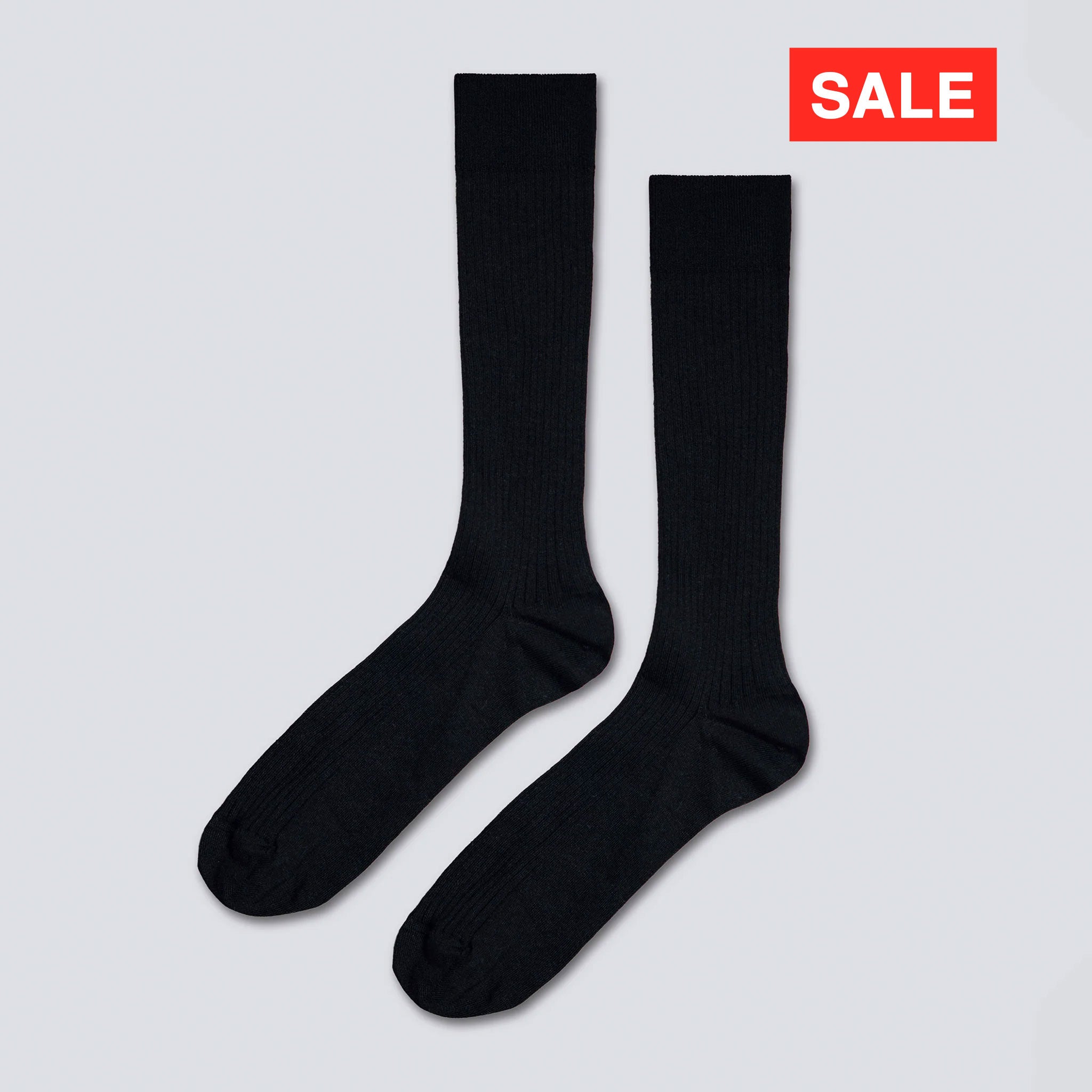 Gerippte Socken aus Baumwolle 'black'