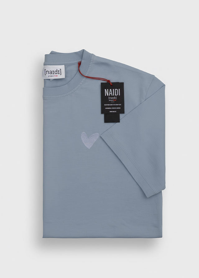 T-Shirt mit Ton in Ton Herz Logo