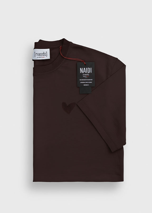 T-Shirt mit Ton in Ton Herz Logo