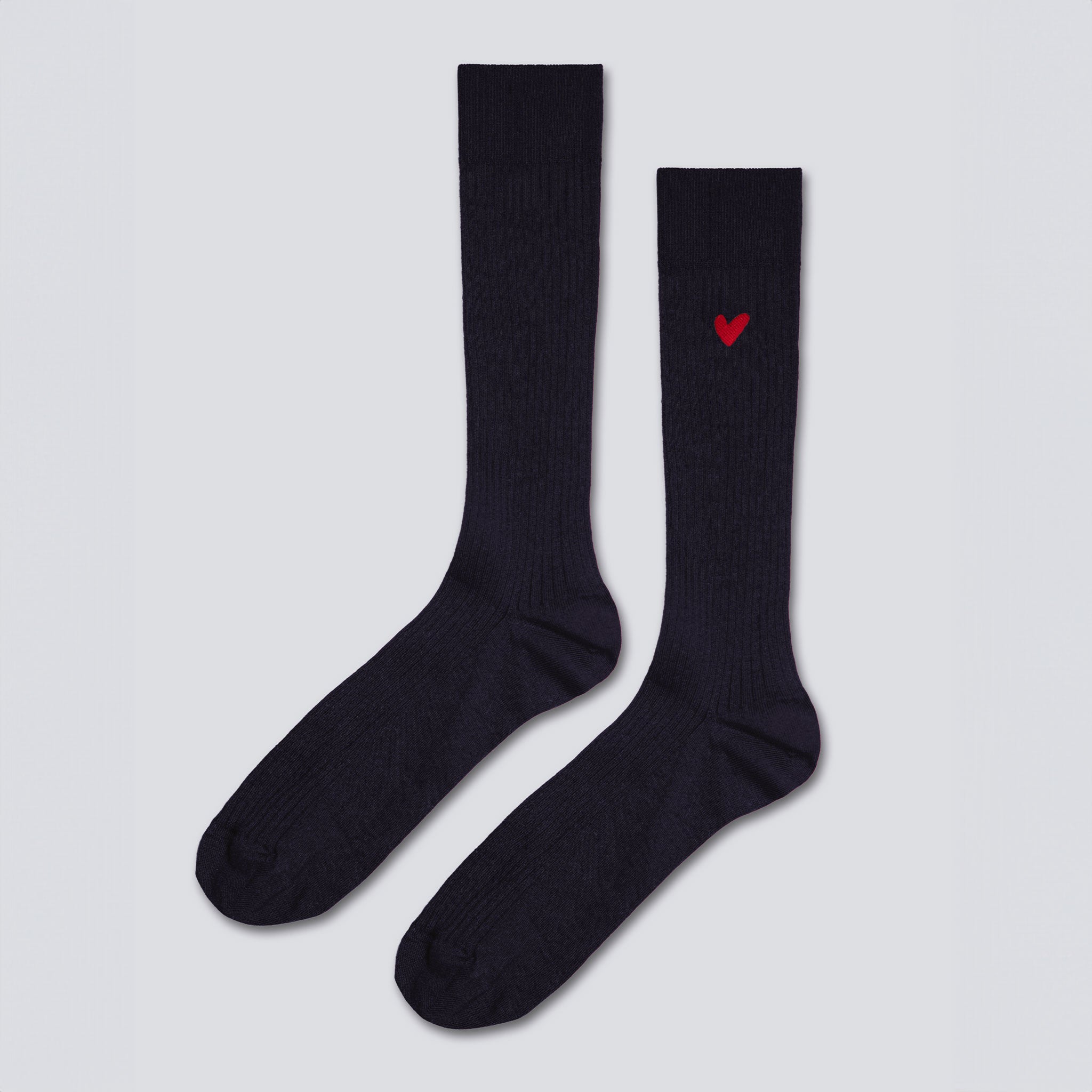 Gerippte Socken aus Baumwolle mit Herz Logo