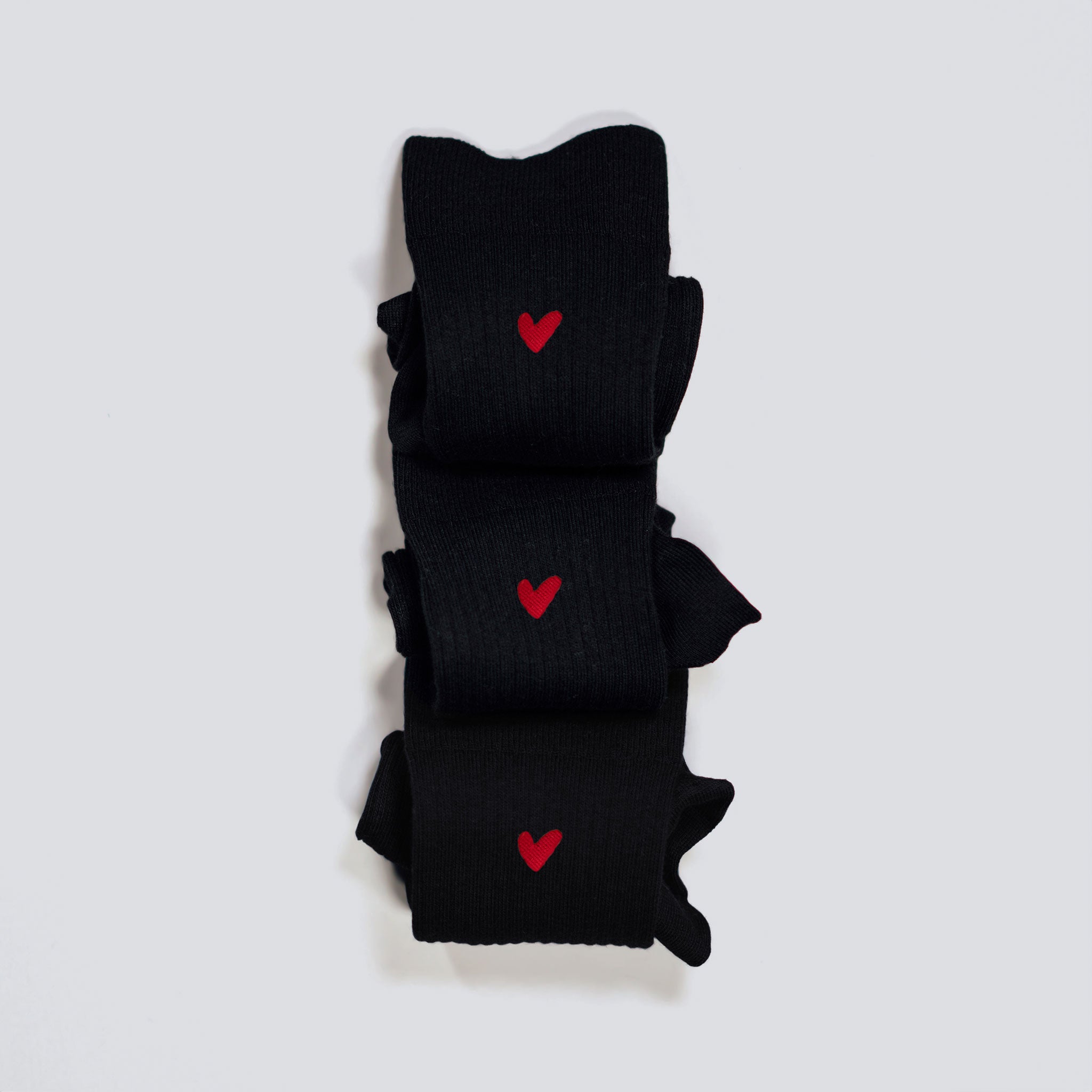 Gerippte Socken aus Baumwolle mit Herz Logo 3er Pack