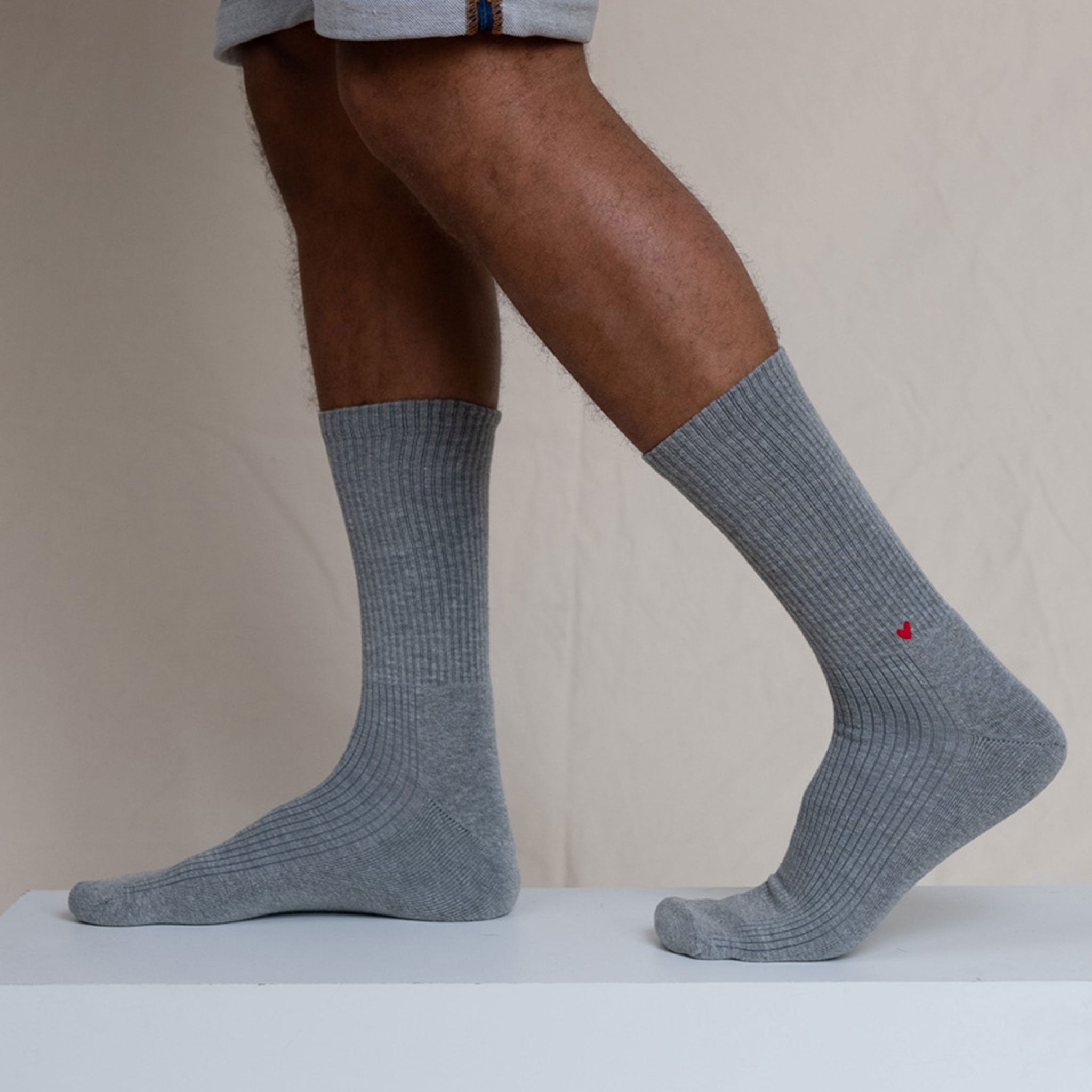 Gerippte Socken mit Logo Knöchel 3er Pack (1,5cm)