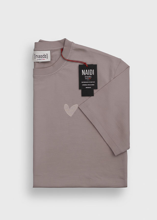 T-Shirt mit Ton in Ton Herz Logo