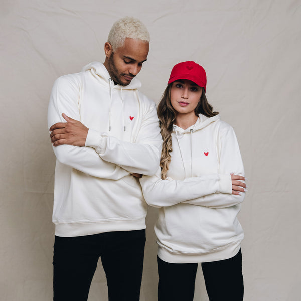 Baumwollhoodie mit Herz-Logo online kaufen