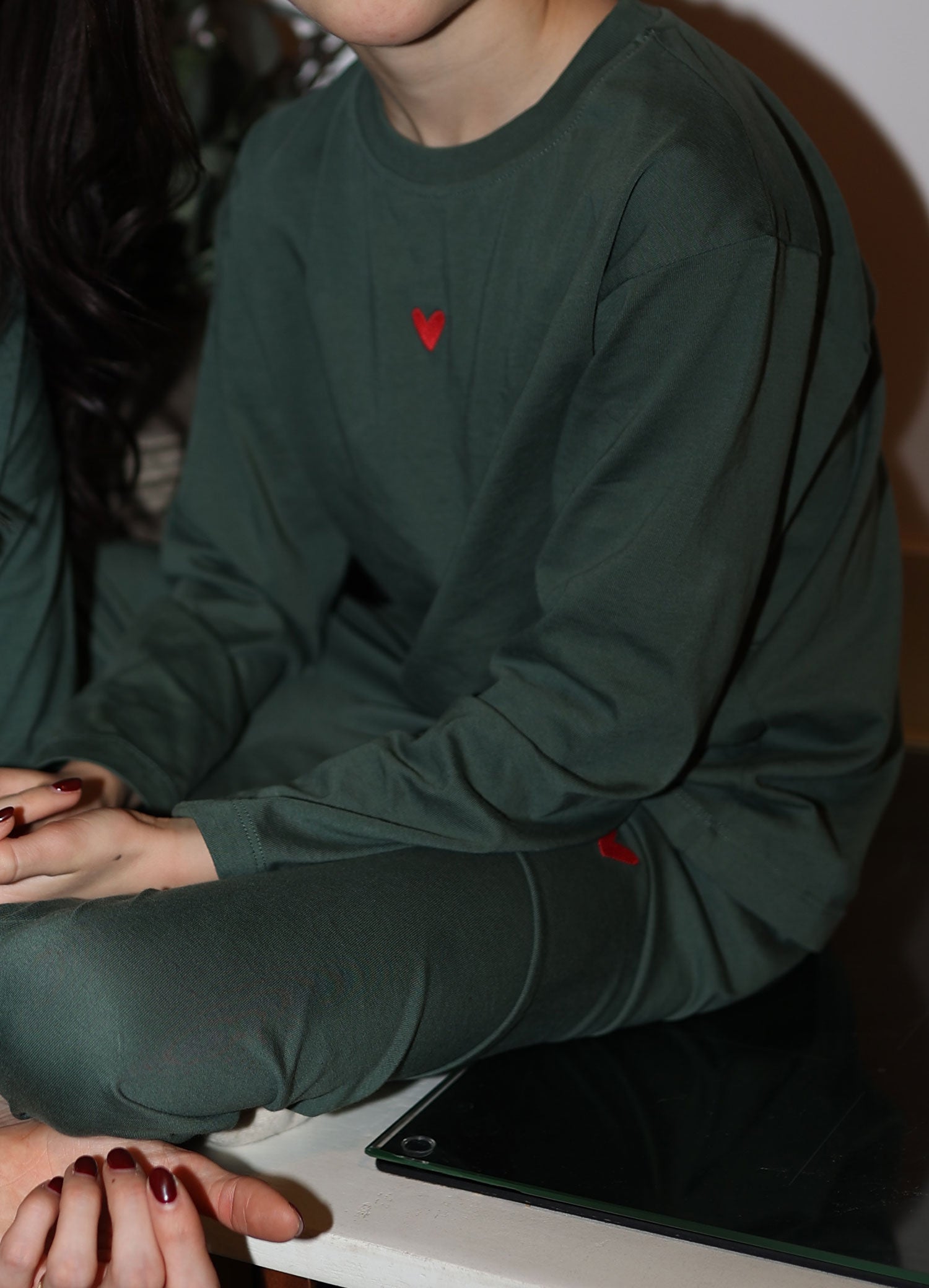 Kinder Pyjama aus Baumwolle mit Herz Logo
