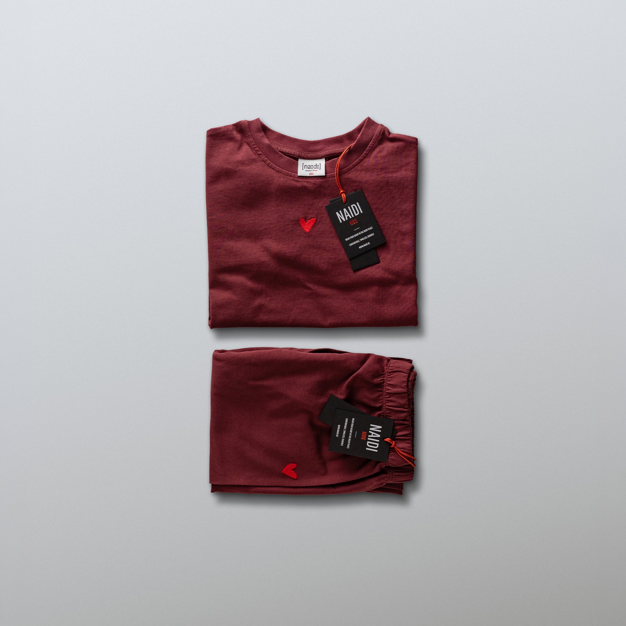 Kinder Pyjama aus Baumwolle mit Herz Logo