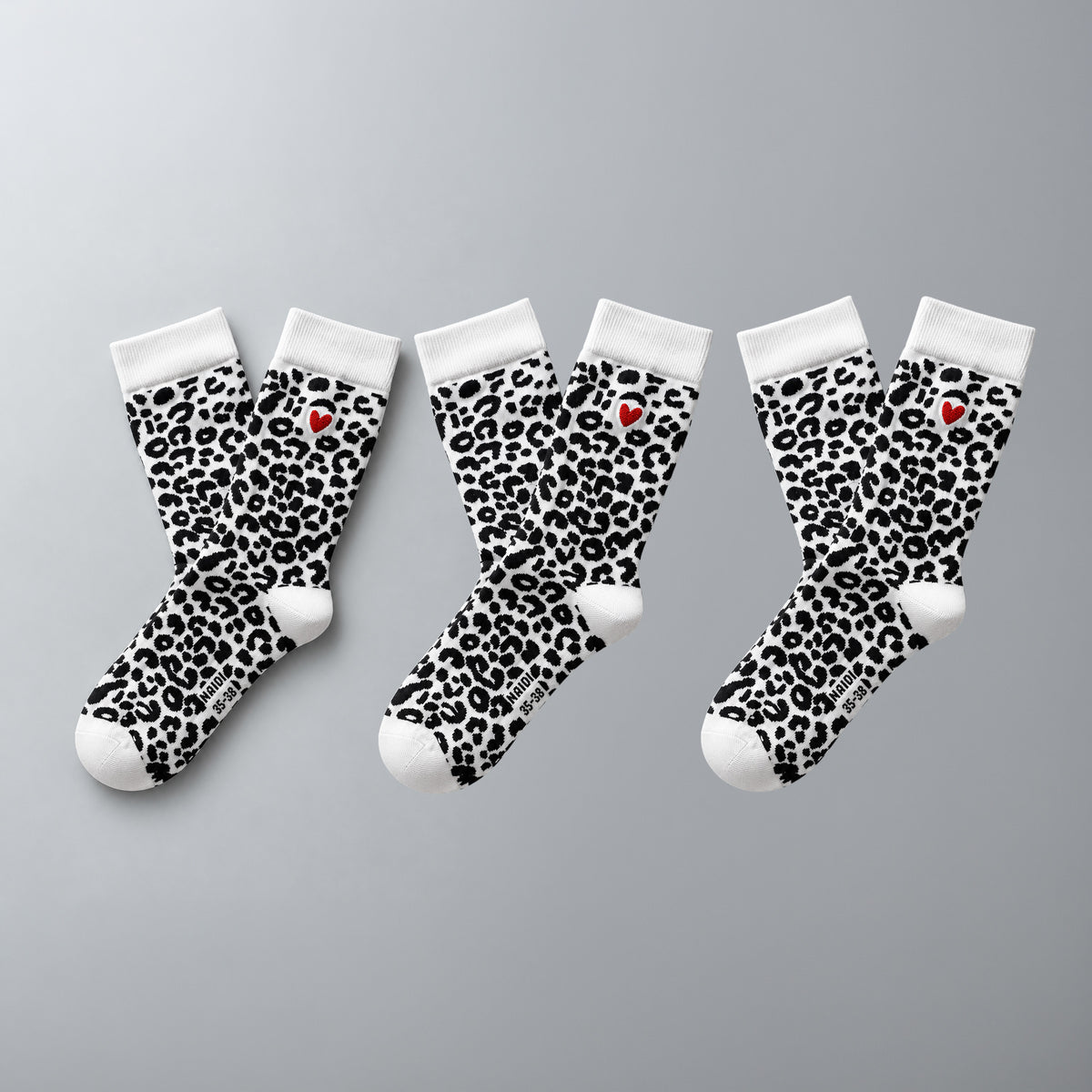 Damen Leo Socken aus Baumwolle mit Herz Logo 3er Pack
