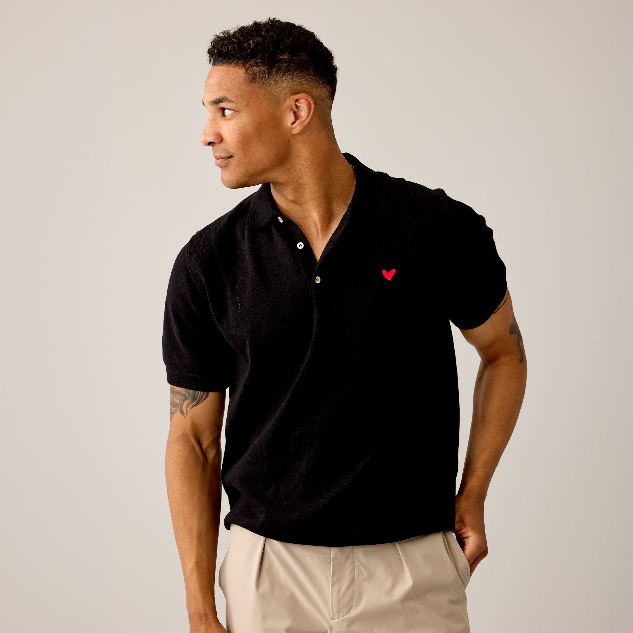 Feinstrick-Poloshirt ohne Logo