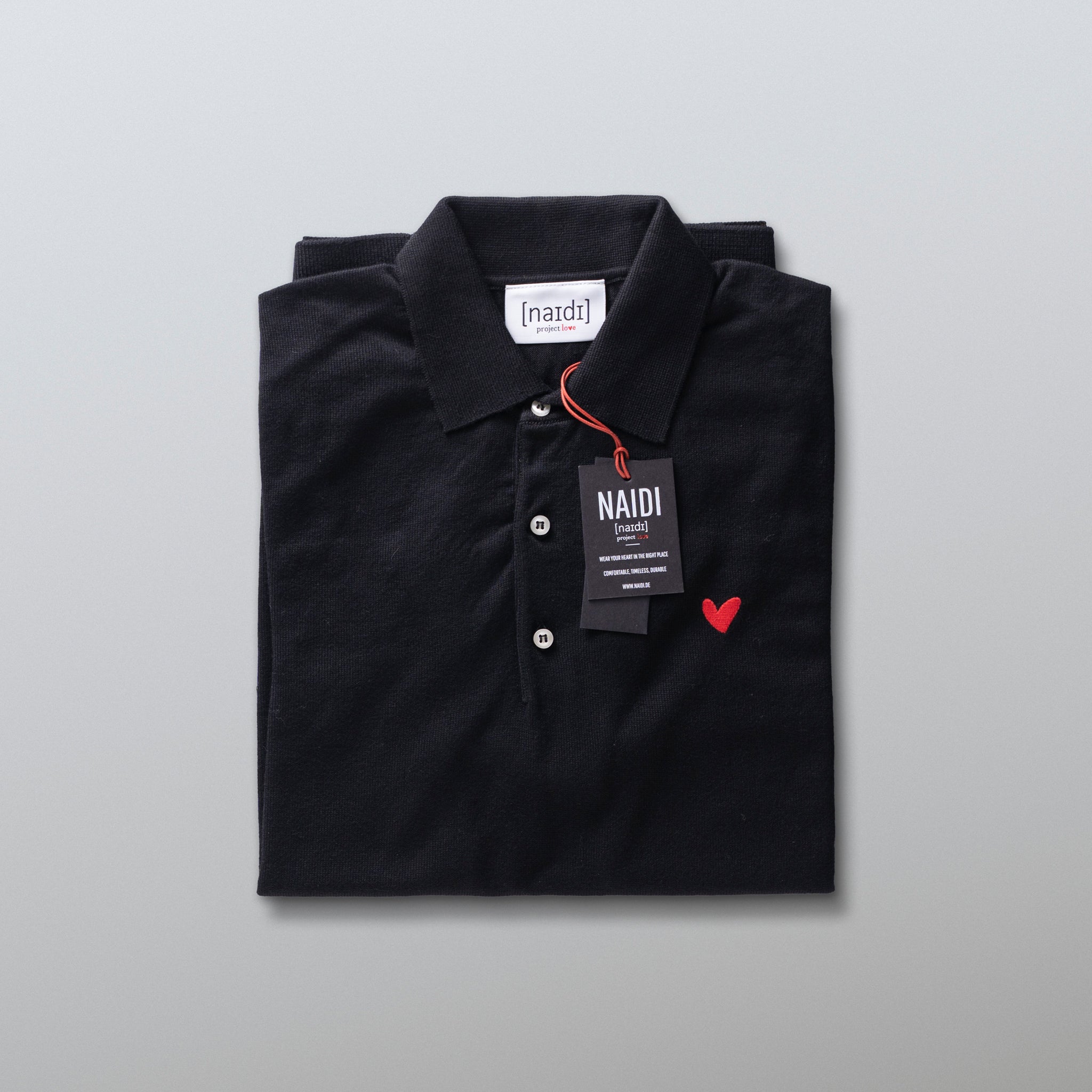 Feinstrick-Poloshirt mit Herz Logo