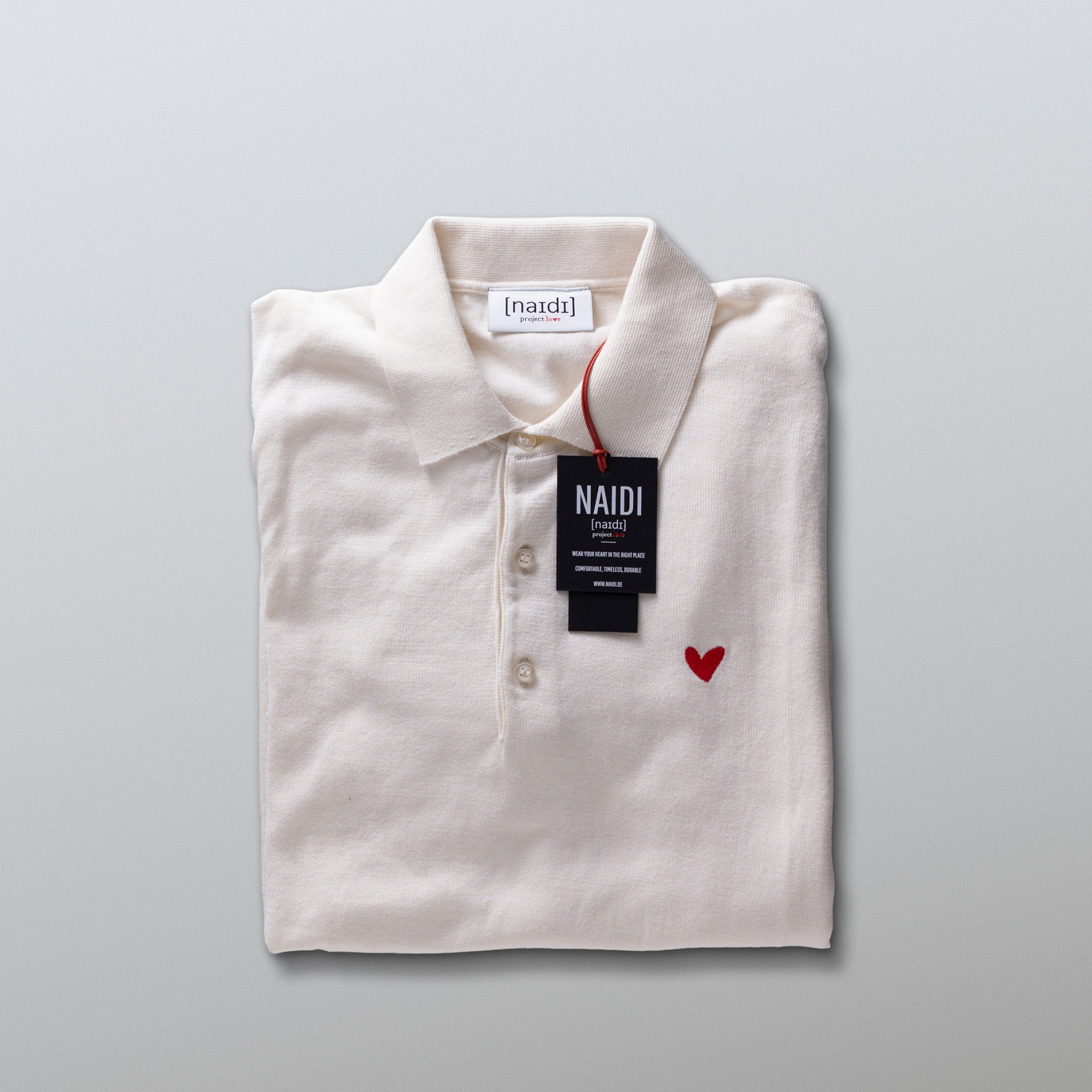 Feinstrick-Poloshirt mit Herz Logo