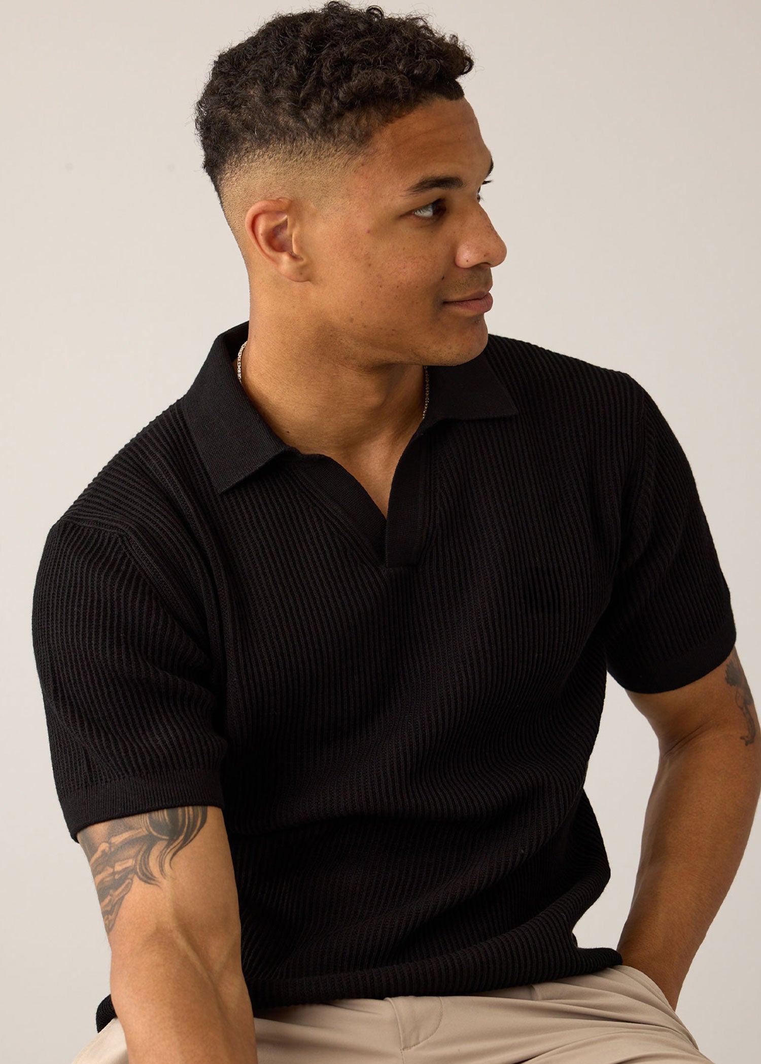 Strick-Poloshirt aus 100% Bio-Baumwolle