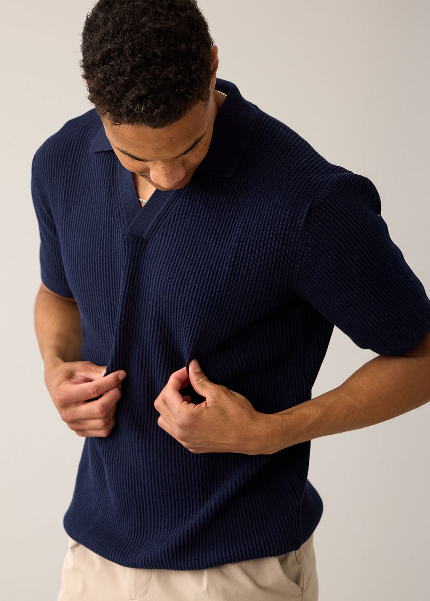 Strick-Poloshirt aus 100% Bio-Baumwolle