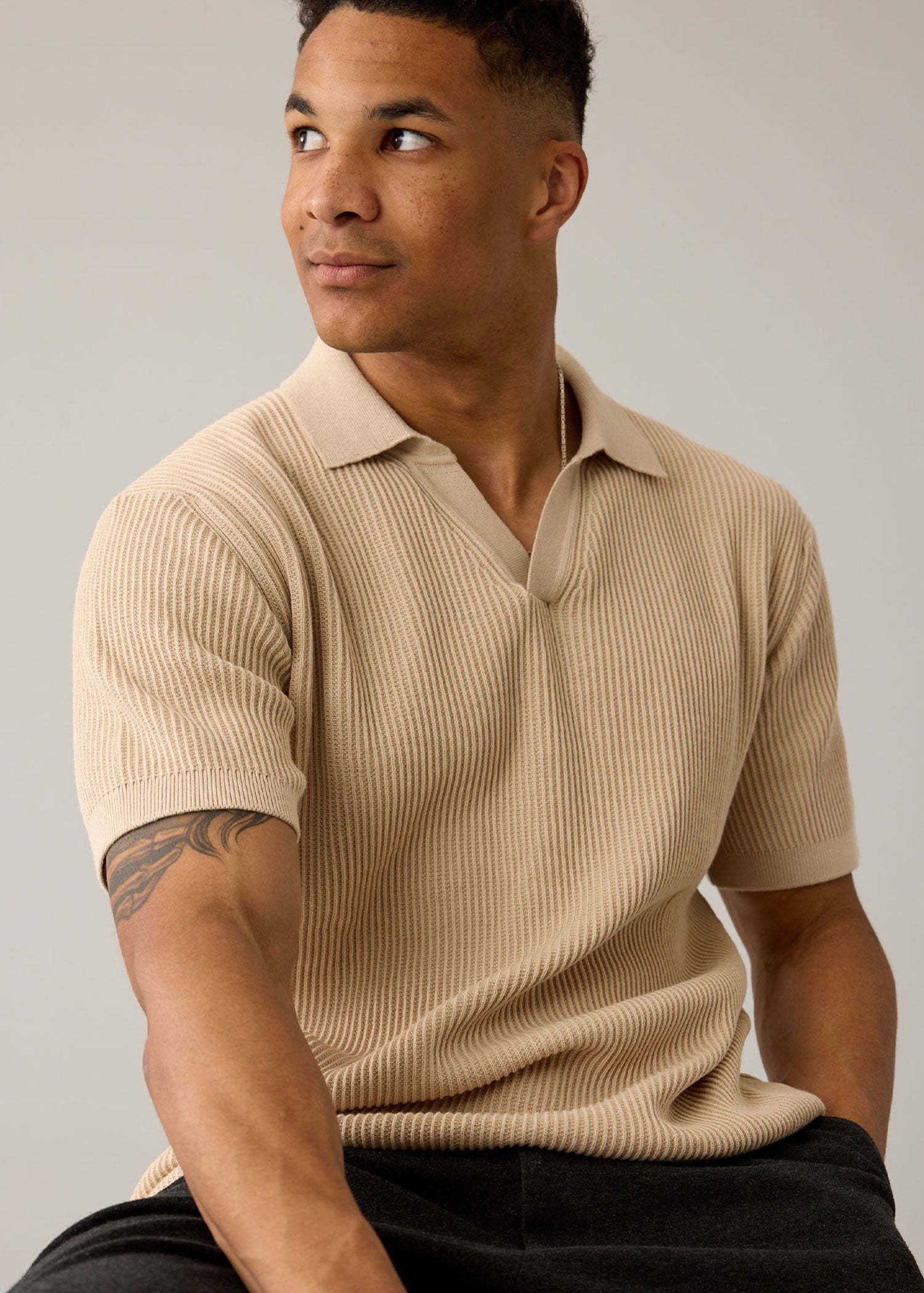 Strick-Poloshirt aus 100% Bio-Baumwolle