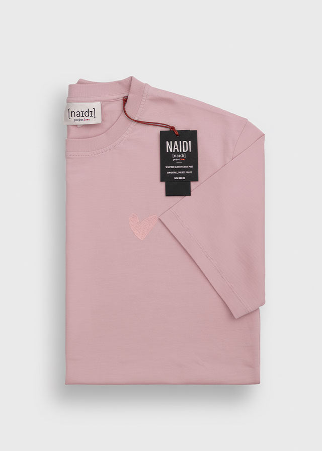 T-Shirt mit Ton in Ton Herz Logo