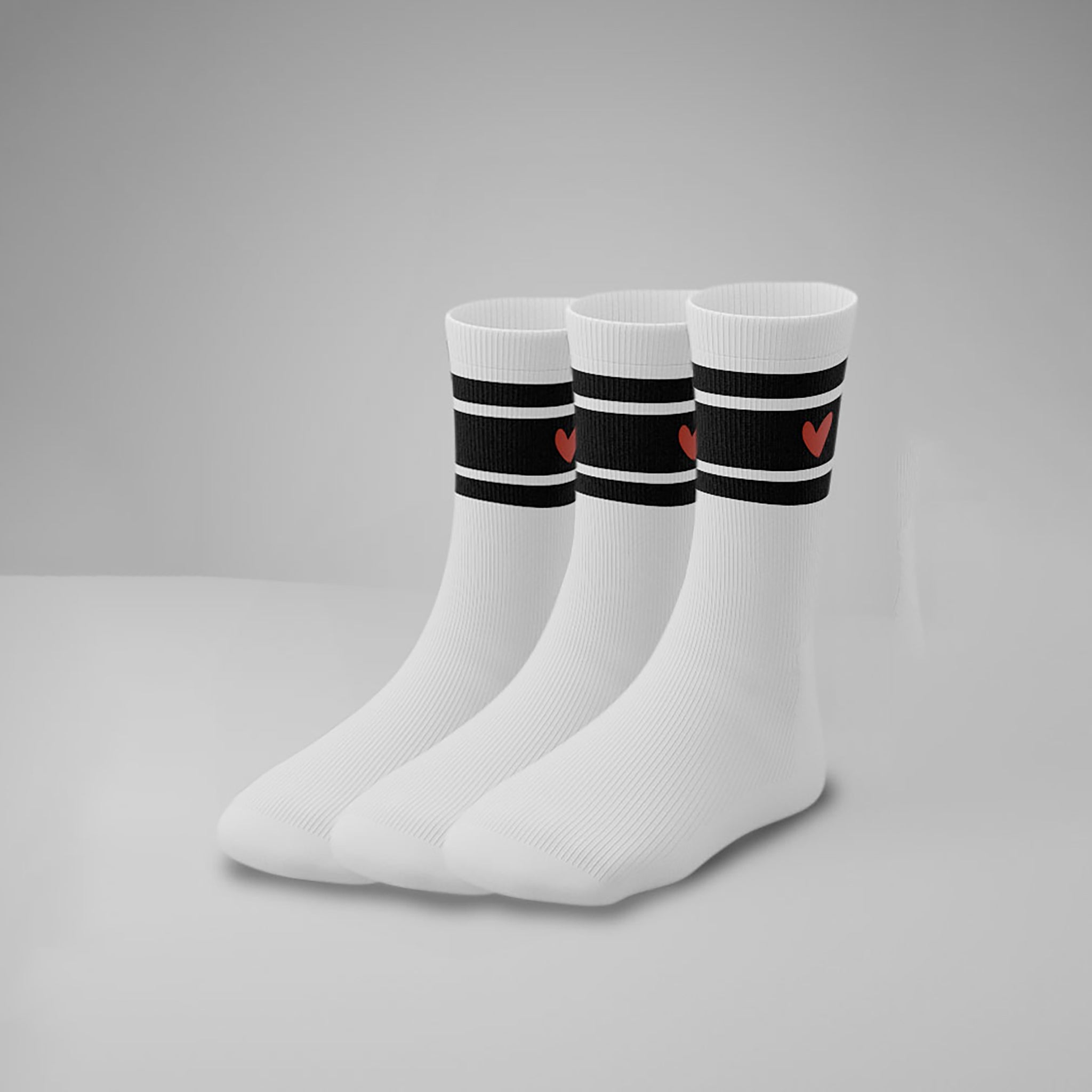Gerippte Socken mit Logo 3er Pack