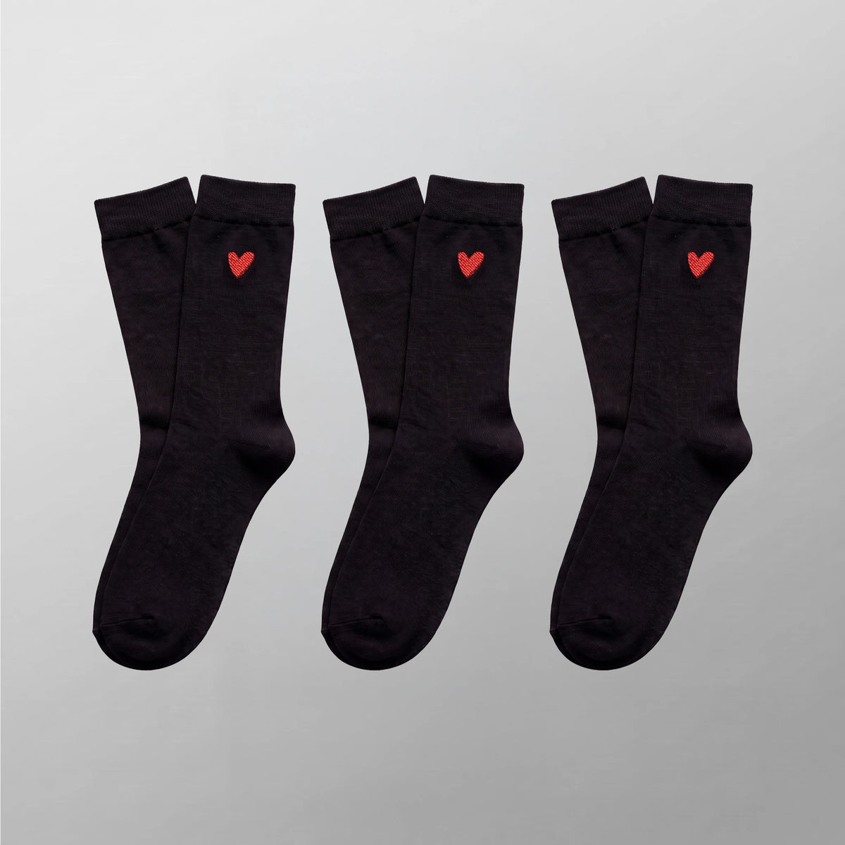 Socken aus Baumwolle mit Herz Logo Multipack – Black