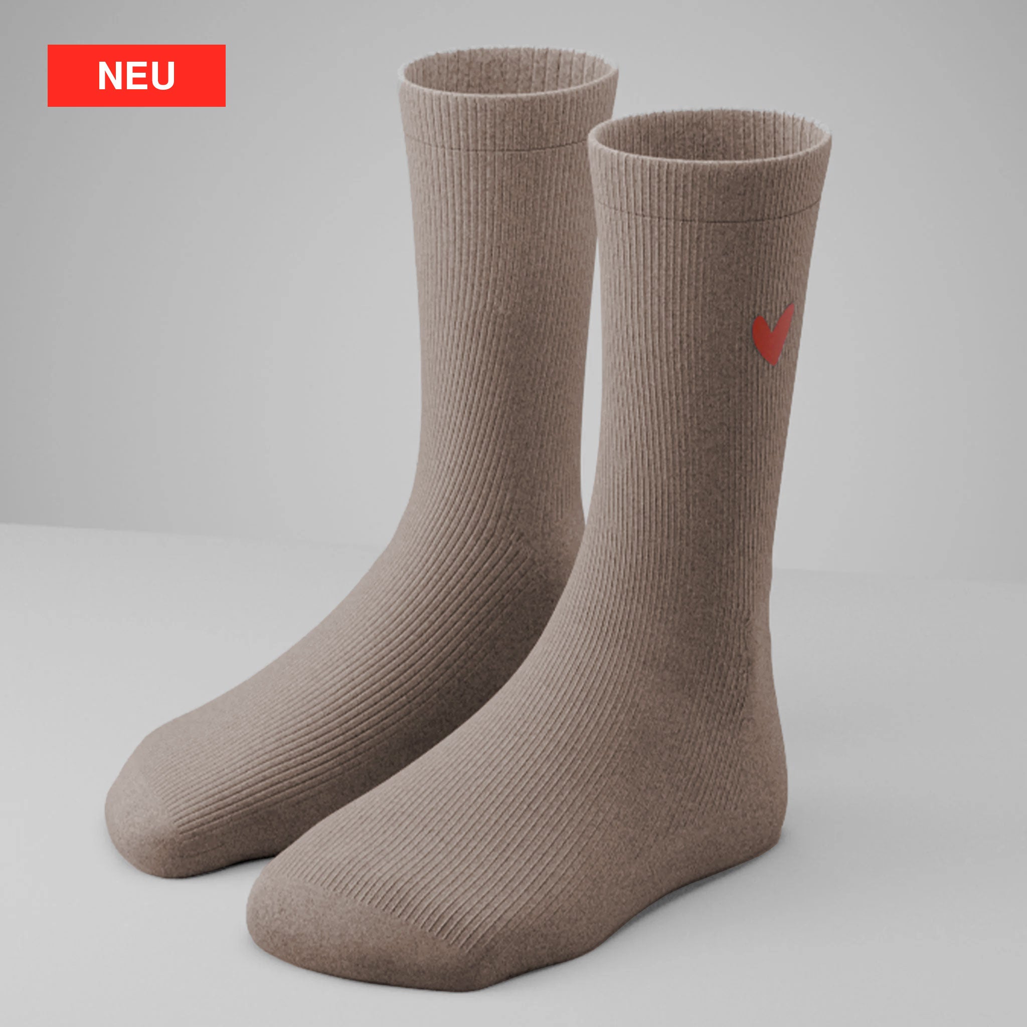Gerippte Socken mit Logo