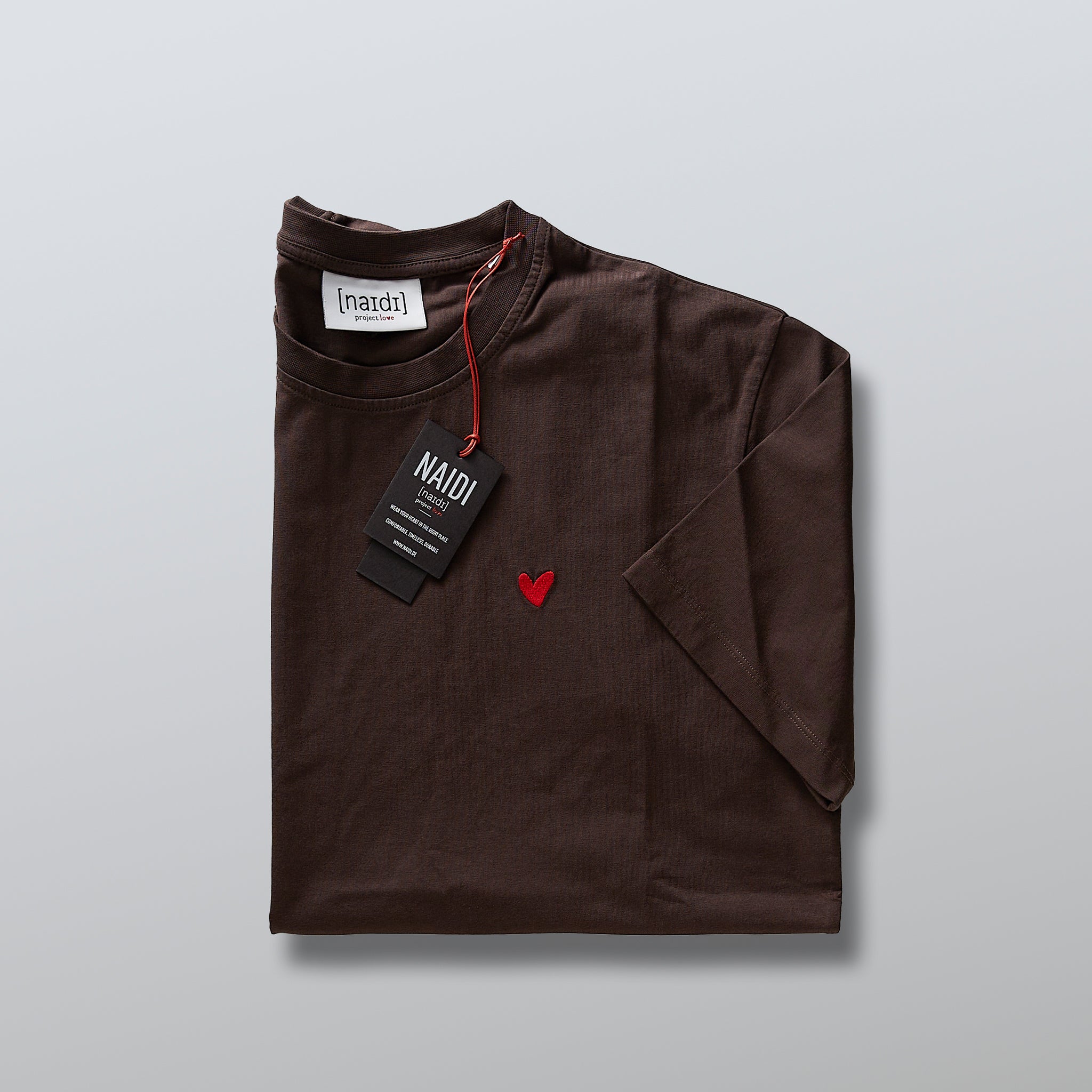 Rundhals T-Shirt mit Herz Logo