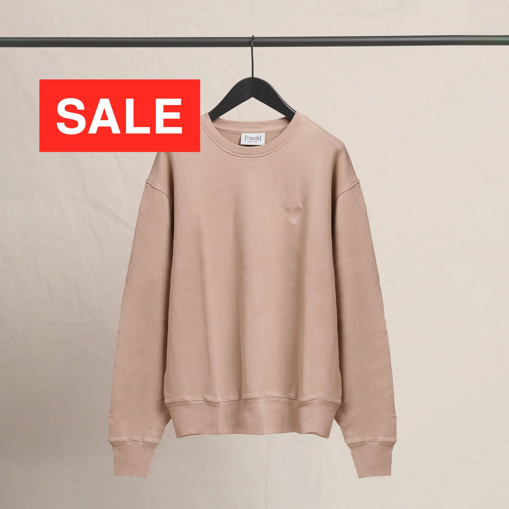 Oversized Sweatshirt mit Ton in Ton Herz Logo