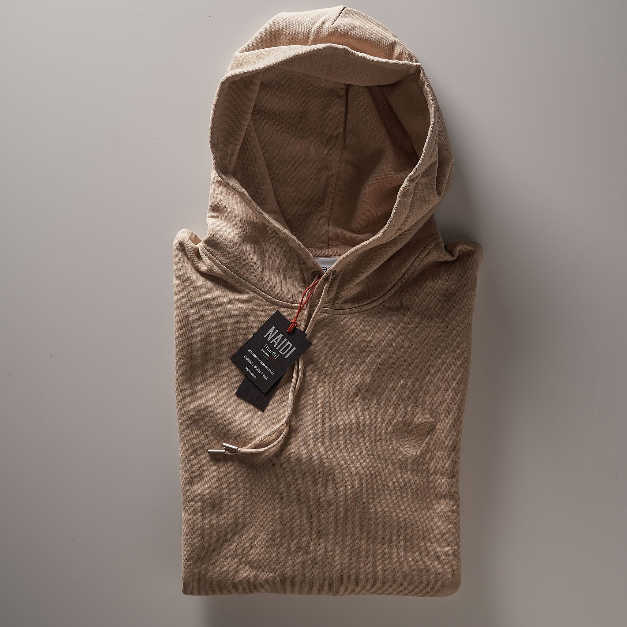 Hoodie mit Ton in Ton Herz Logo