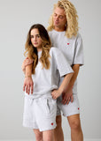 Oversized T-Shirt mit Ton in Ton Herz Logo