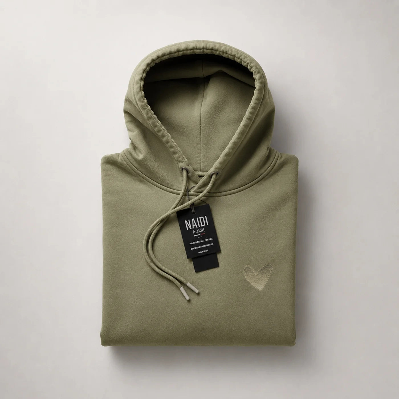 Stone Washed Hoodie mit Herz Logo Tonal (limitiert)