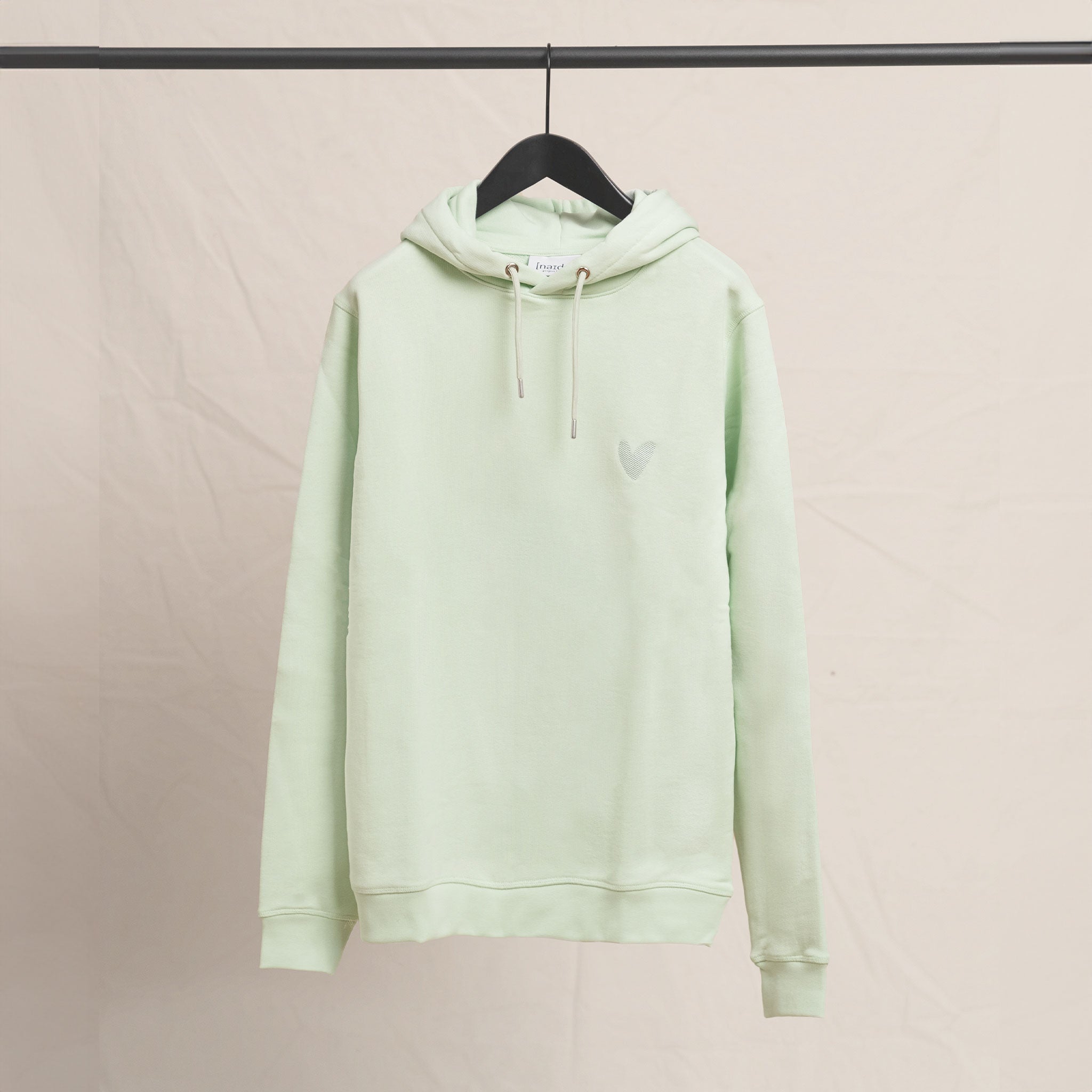 Hoodie aus Baumwolle mit Herz Logo Ton in Ton