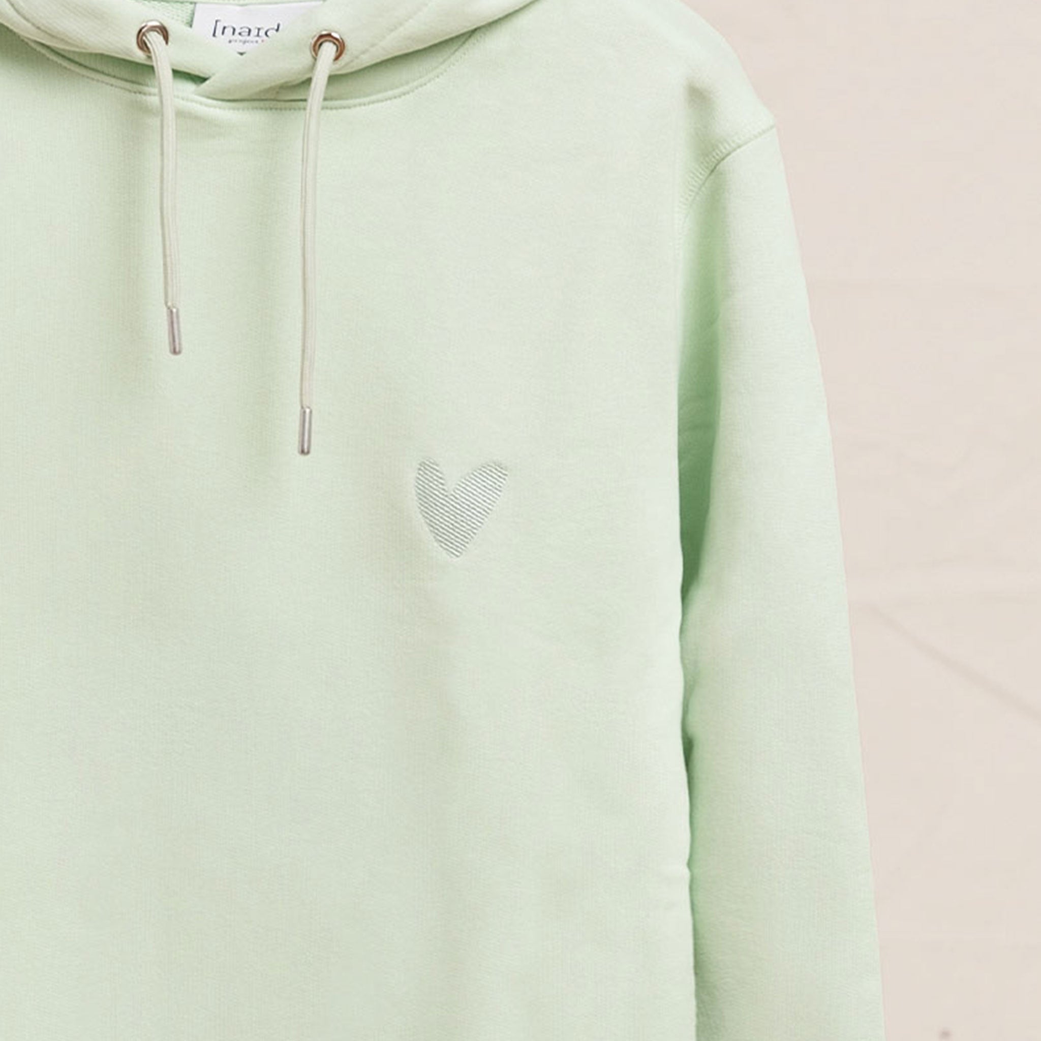 Hoodie aus Baumwolle mit Herz Logo Ton in Ton