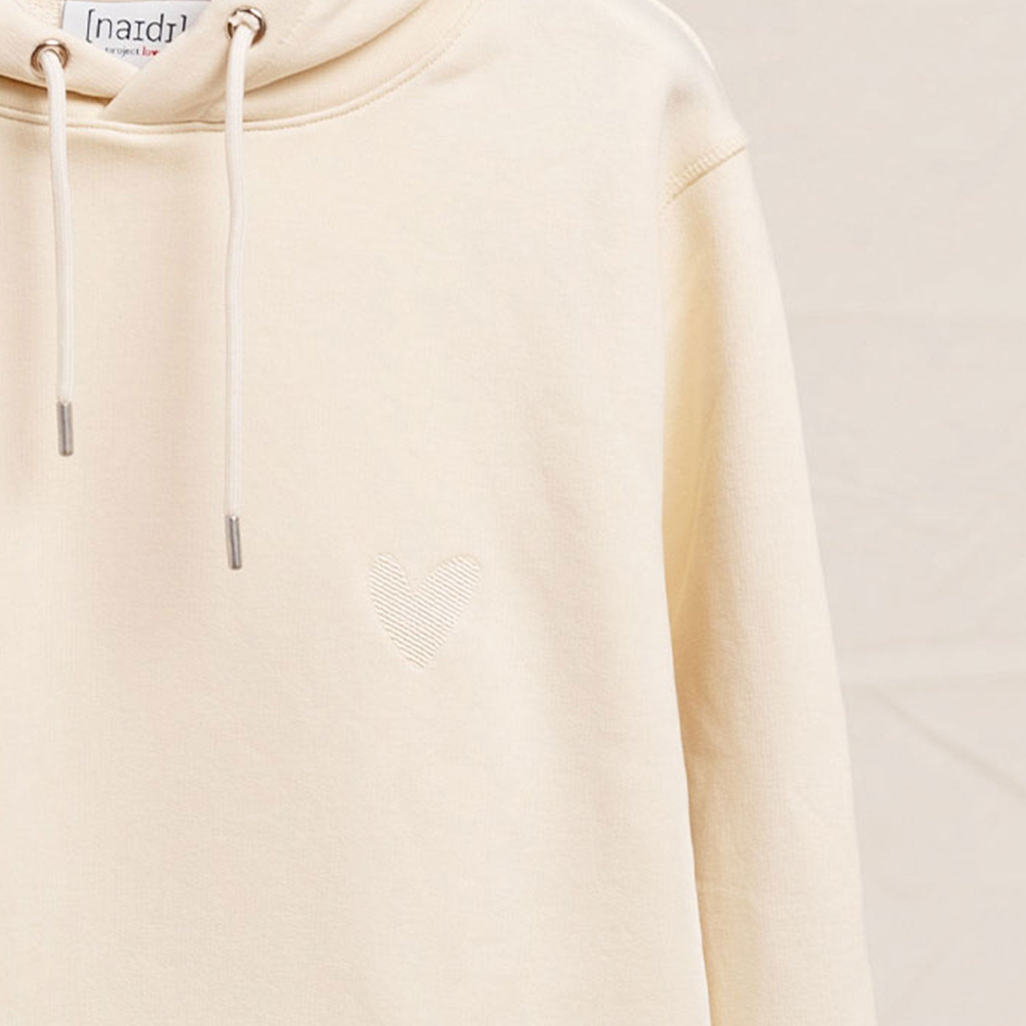 Hoodie aus Baumwolle mit Herz Logo Ton in Ton