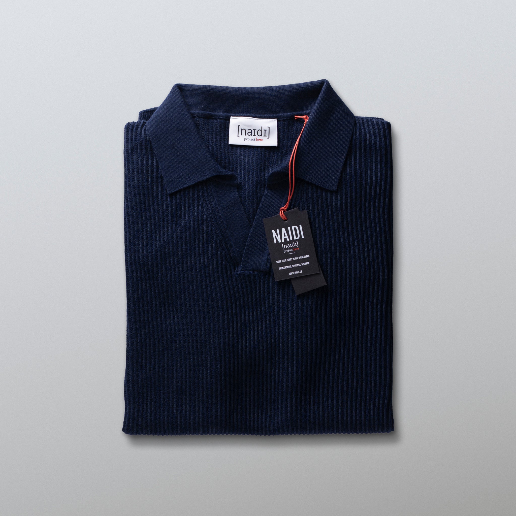 Strick-Poloshirt aus 100% Bio-Baumwolle ohne Logo