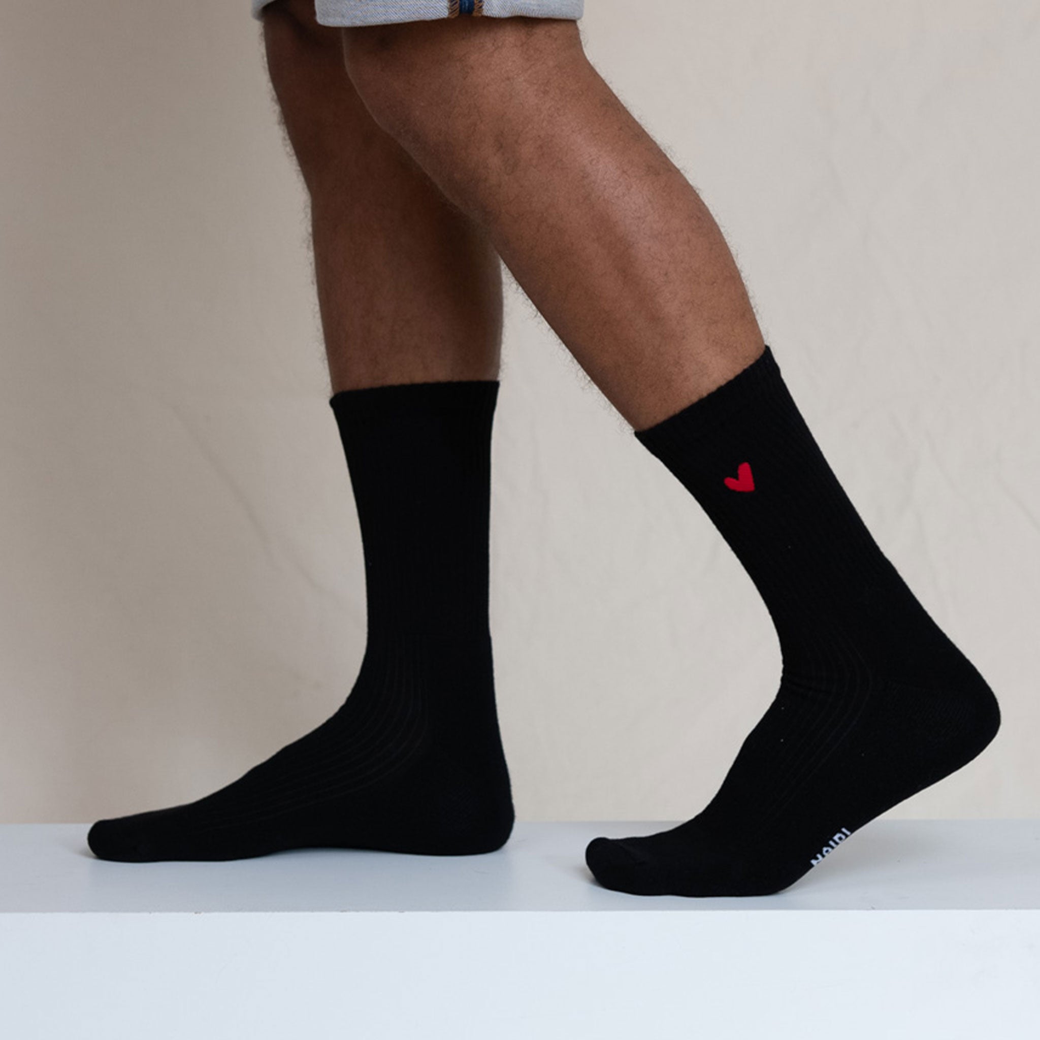 Gerippte Socken mit Logo 3er Pack