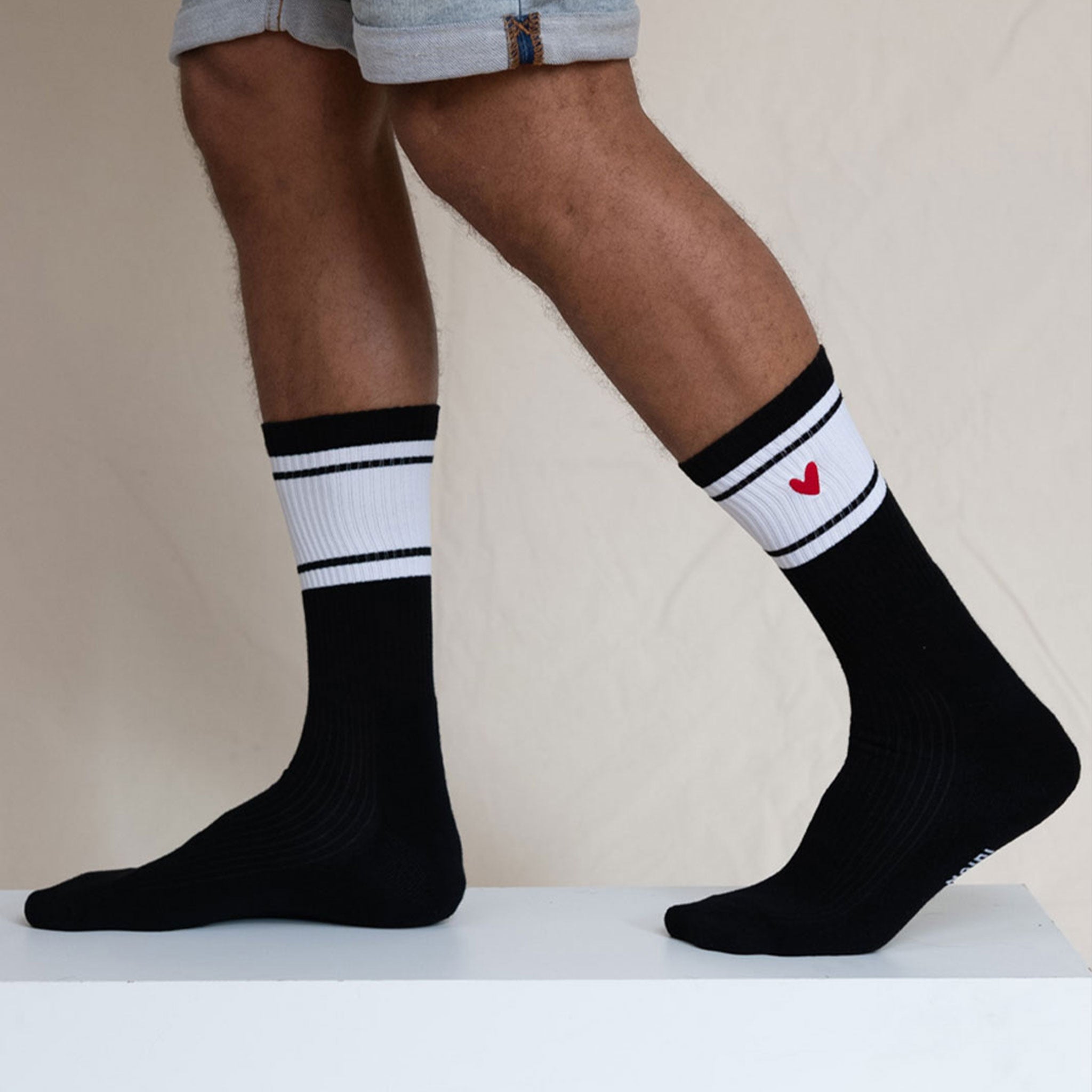 Gerippte Socken mit Logo 3er Pack
