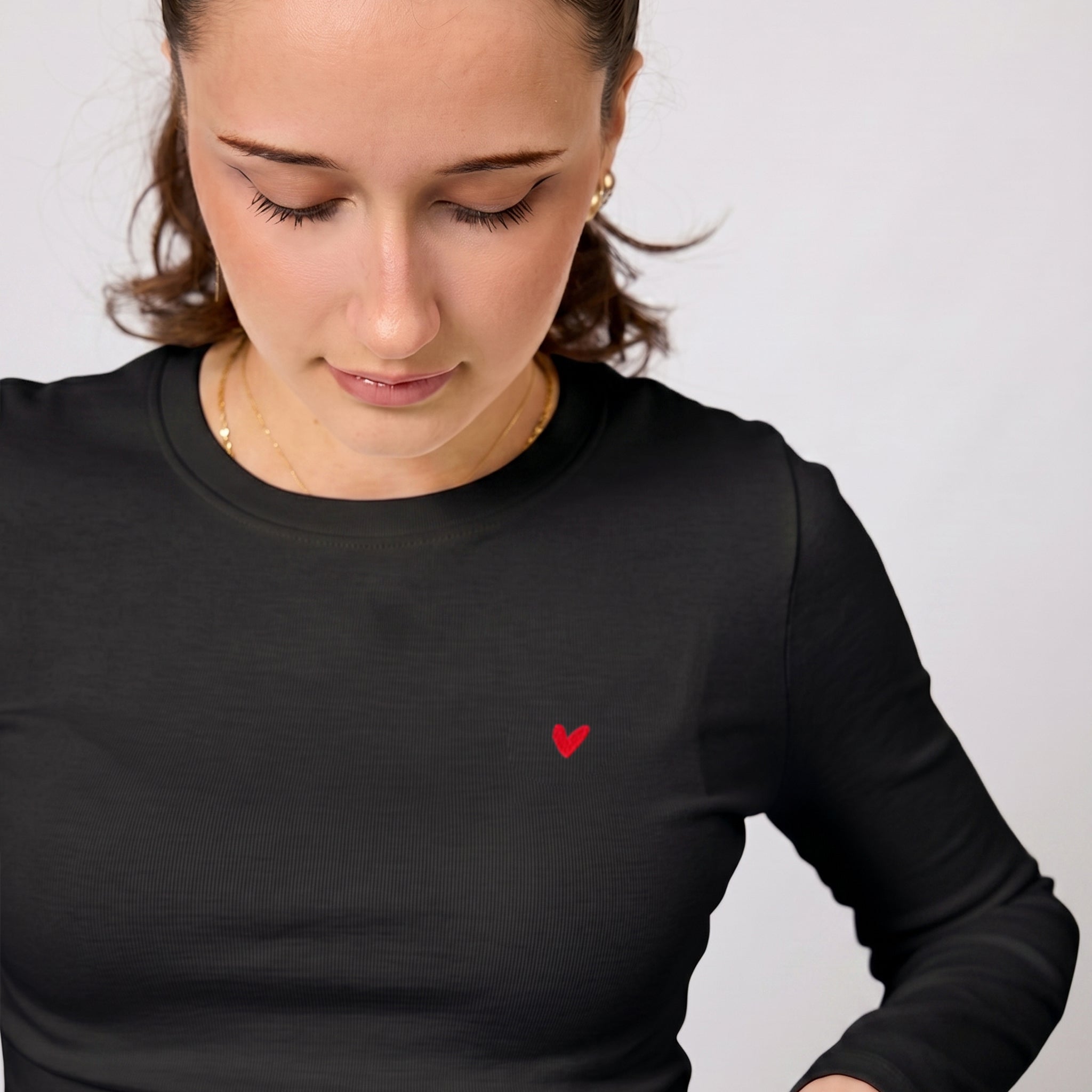 Damen Longsleeve mit Herz Logo (Brust)