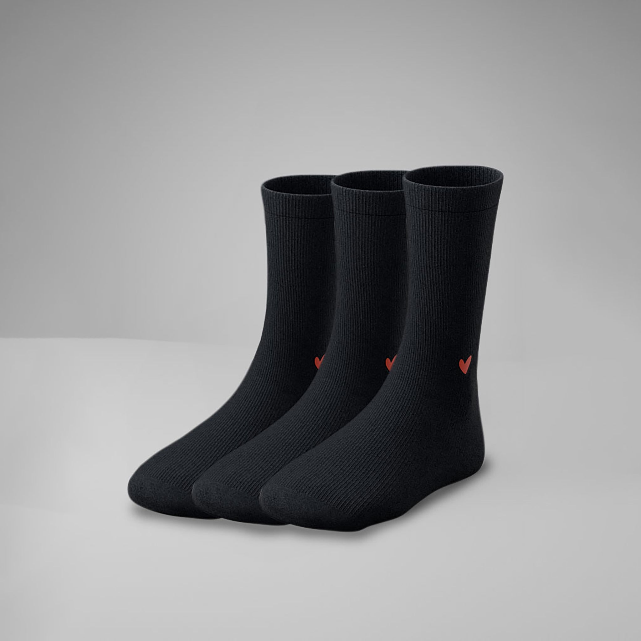 Gerippte Socken mit Logo Knöchel 3er Pack (1,5cm)