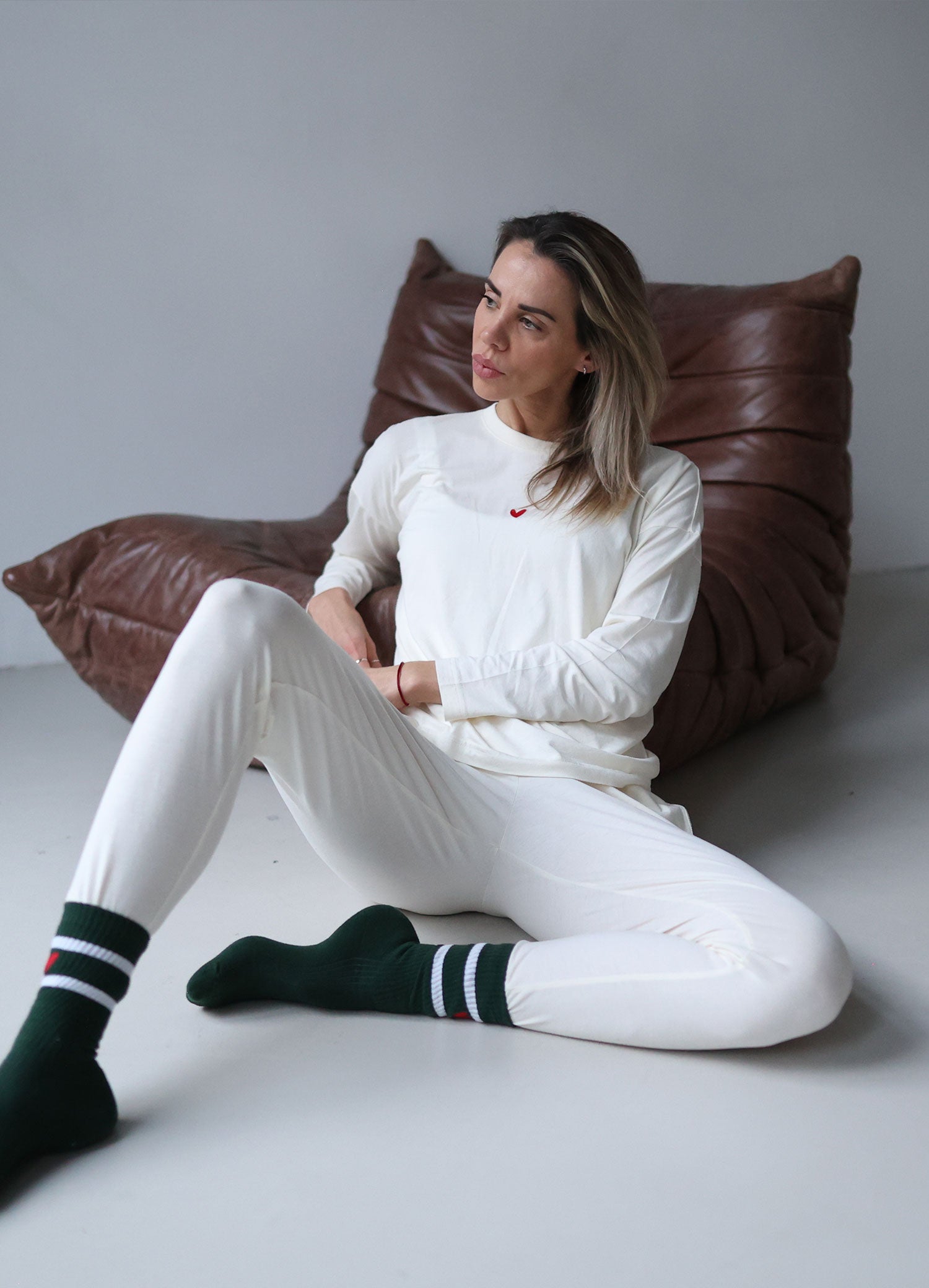 Damen Pyjama aus Baumwolle mit Herz Logo