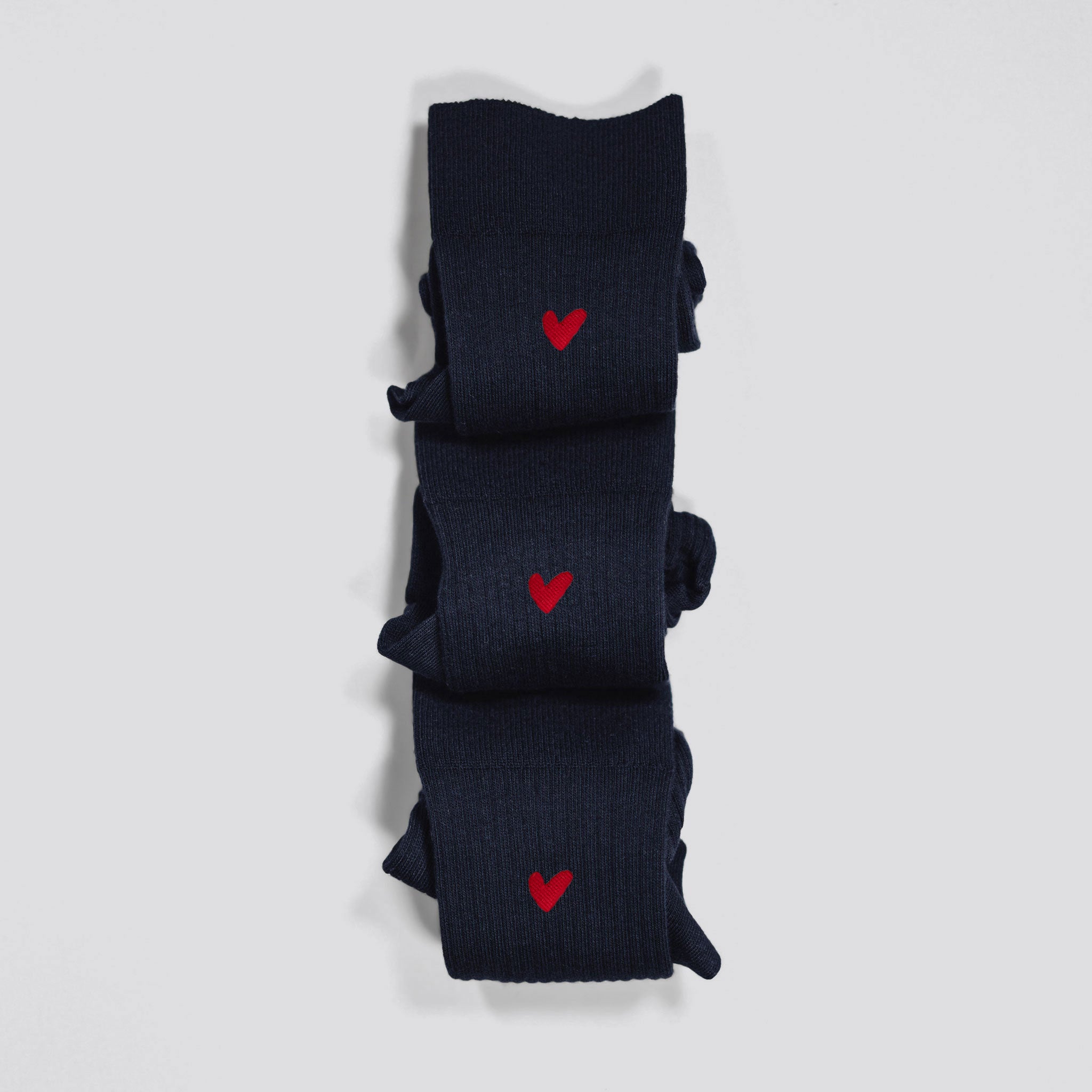 Gerippte Socken aus Baumwolle mit Herz Logo 3er Pack