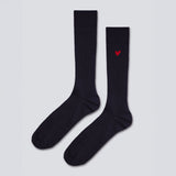 Gerippte Socken aus Baumwolle mit Herz Logo