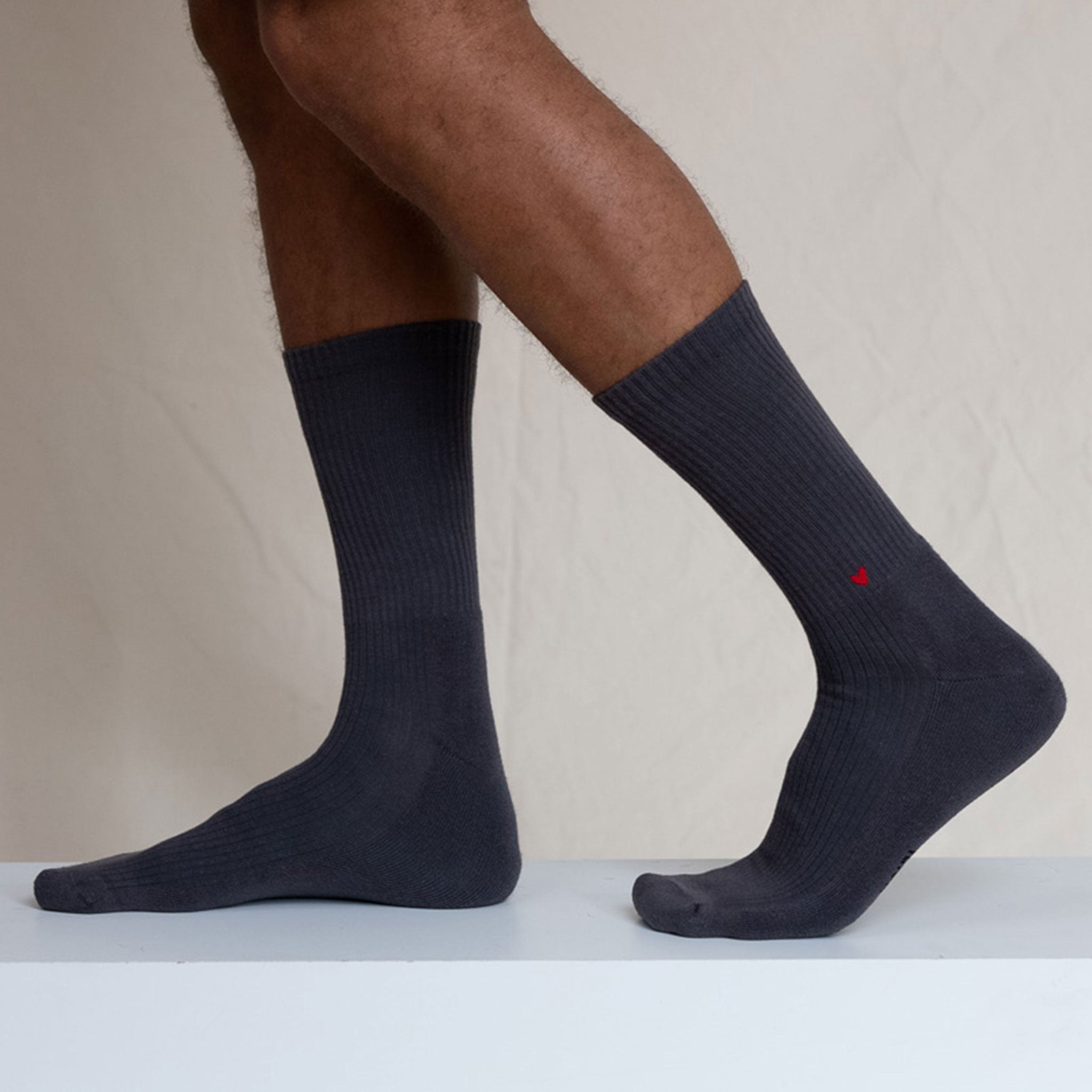 Gerippte Socken mit Logo Knöchel 3er Pack (1,5cm)