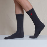 Gerippte Socken mit Logo