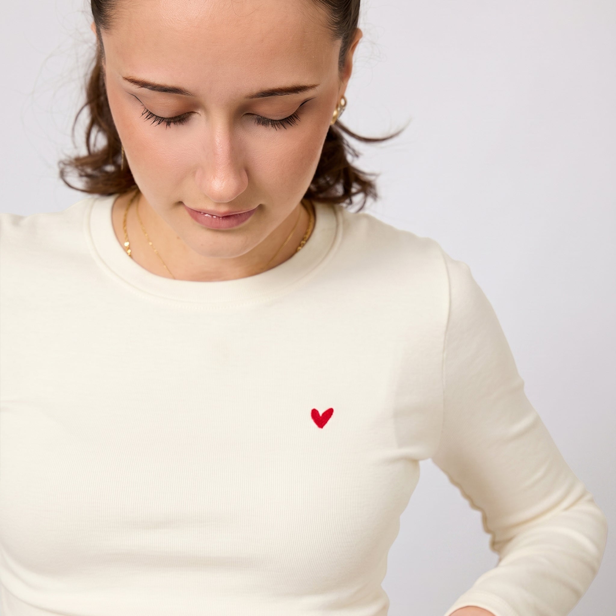Damen Longsleeve mit Herz Logo (Brust)